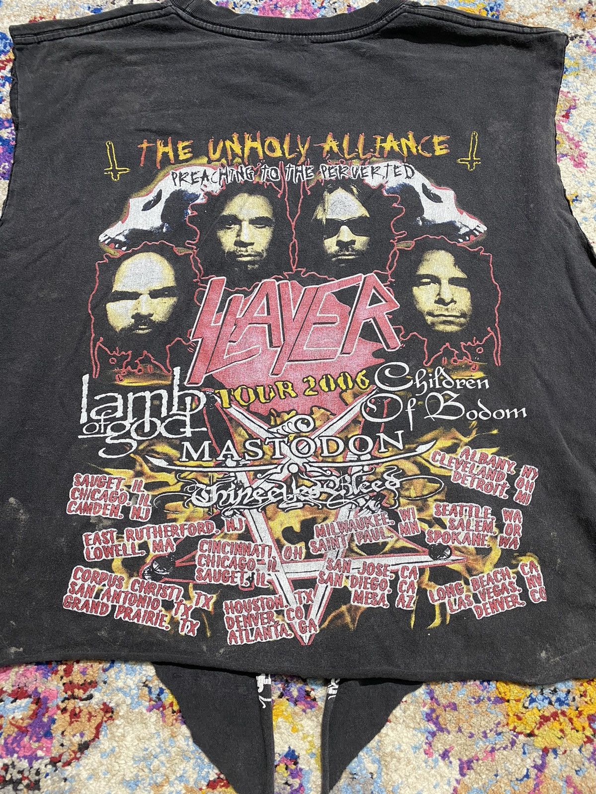 Band Tees The Unholy Alliance Tour Metal Crop Top T Shirts Size M / US 6-8 / IT 42-44 - 5 Thumbnail