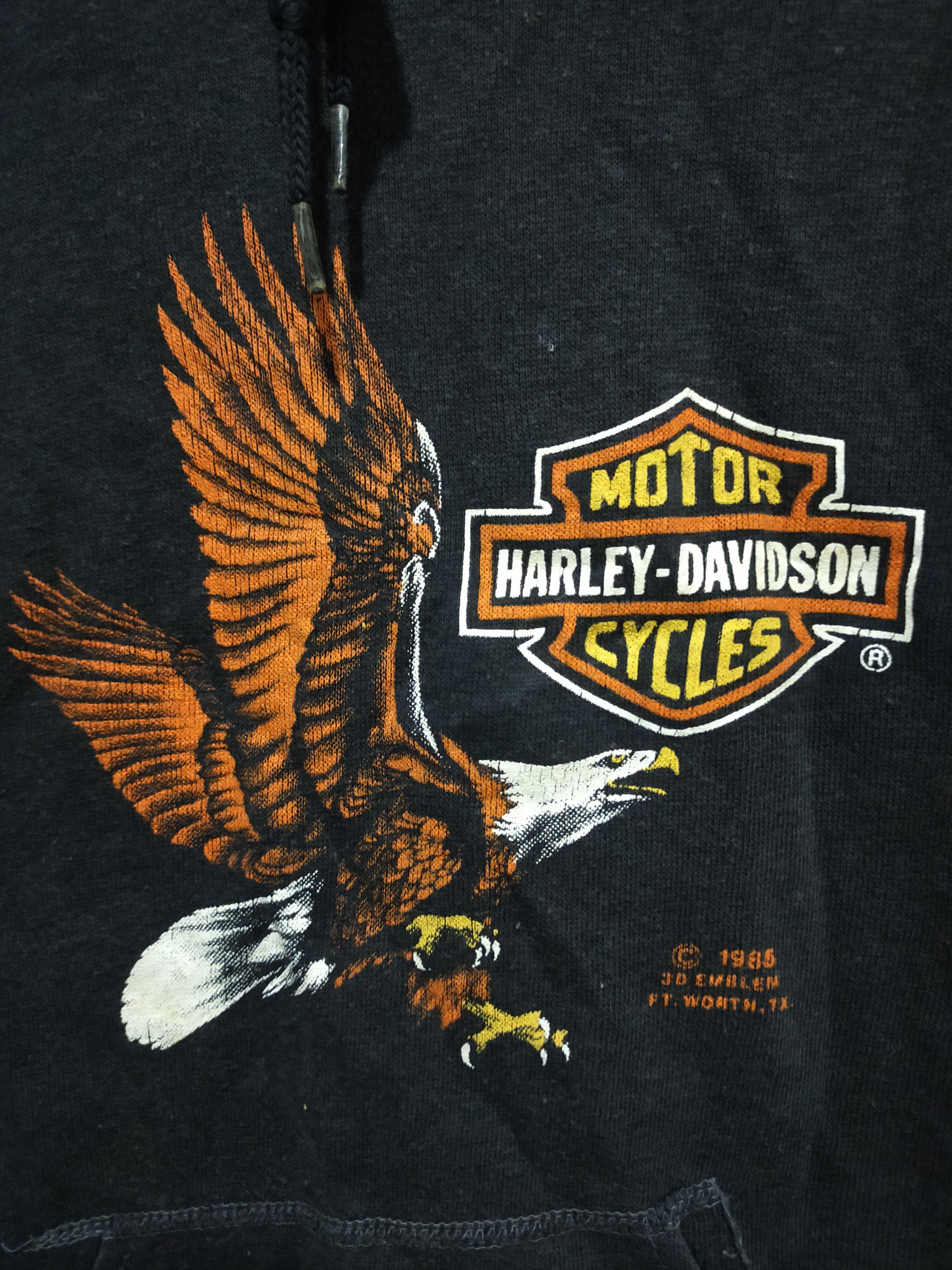 Harley Davidson × Vintage VINTAGE 1985 3D EMBLEM BRIDGEPORT HARLEY DAVIDSON HOODIE Size S / US 4 / IT 40 - 3 Thumbnail