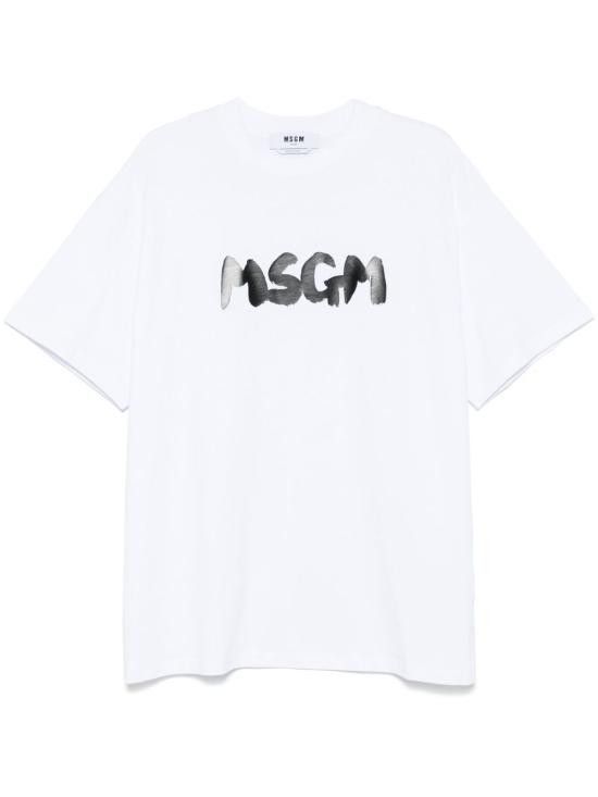 MSGM MSGM Men T-Shirts 3840MM105 25700201 White Size US M / EU 48-50 / 2 - 1 Thumbnail