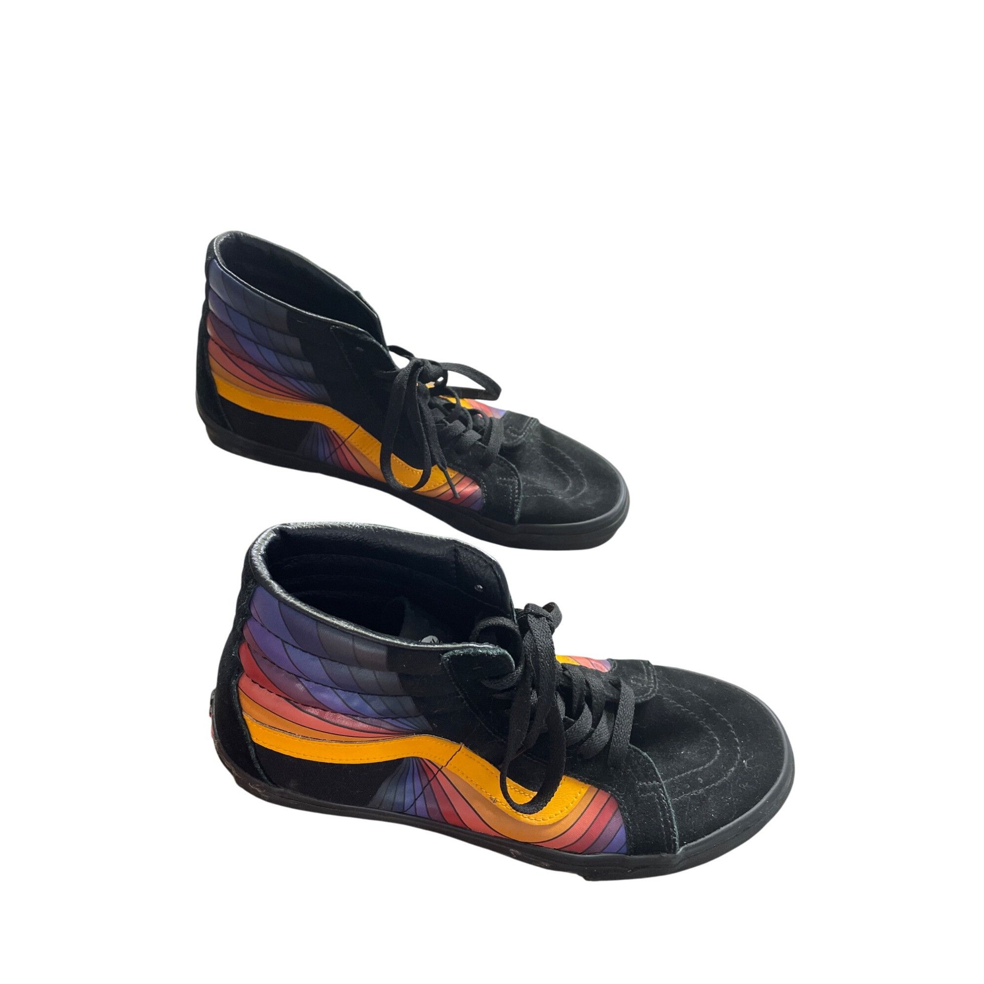 Vans Vans Mens Black Suede Rainbow High Top Skater Sneakers Size Size US 11.5 / EU 44-45 - 4 Thumbnail