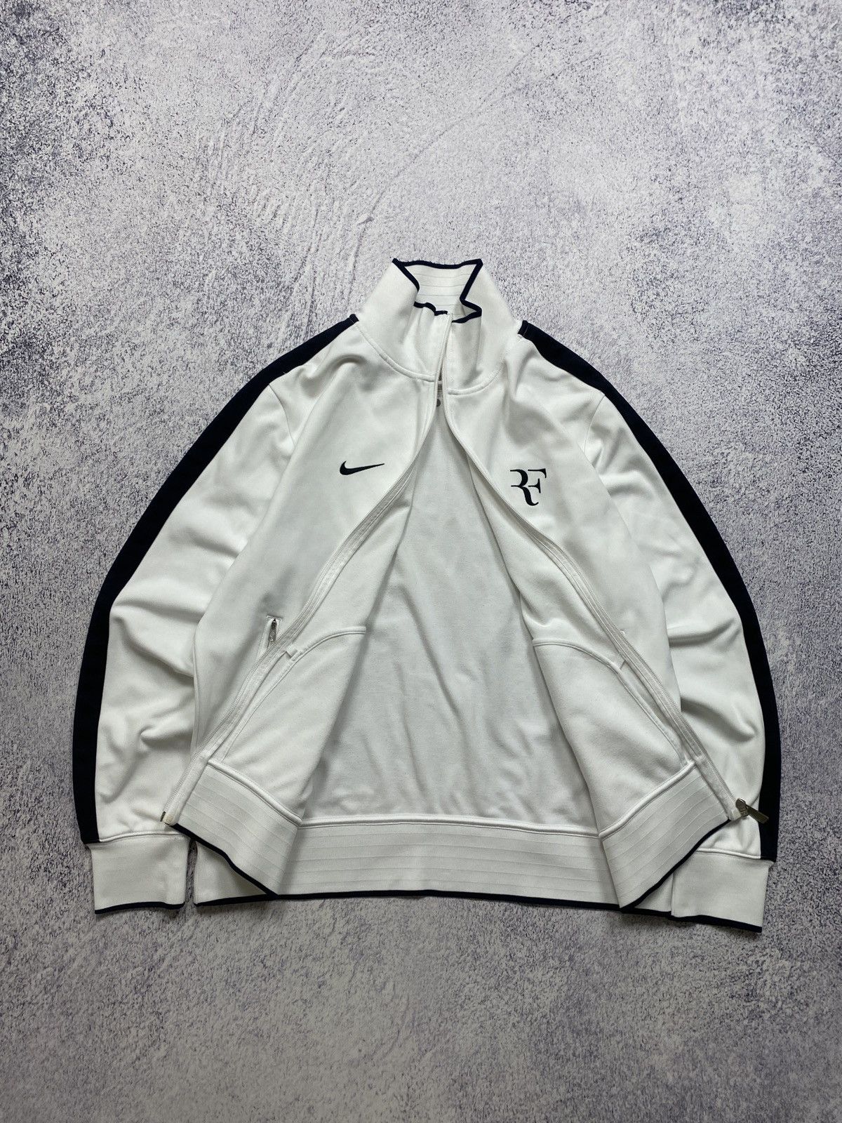 Nike Roger Federer RF Tennis Track Jacket White Full Zip