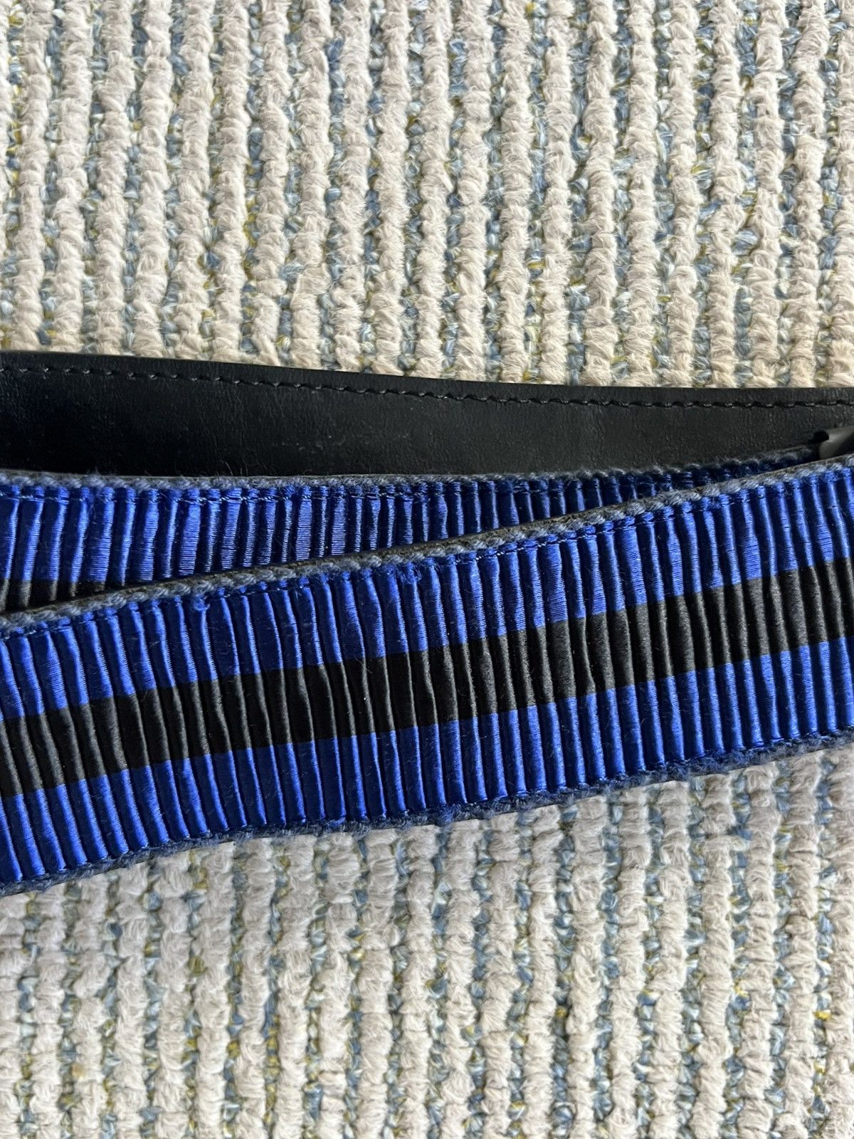 Haider Ackermann SS17 Blue Stripe Fabric Belt Size 28 - 3 Thumbnail