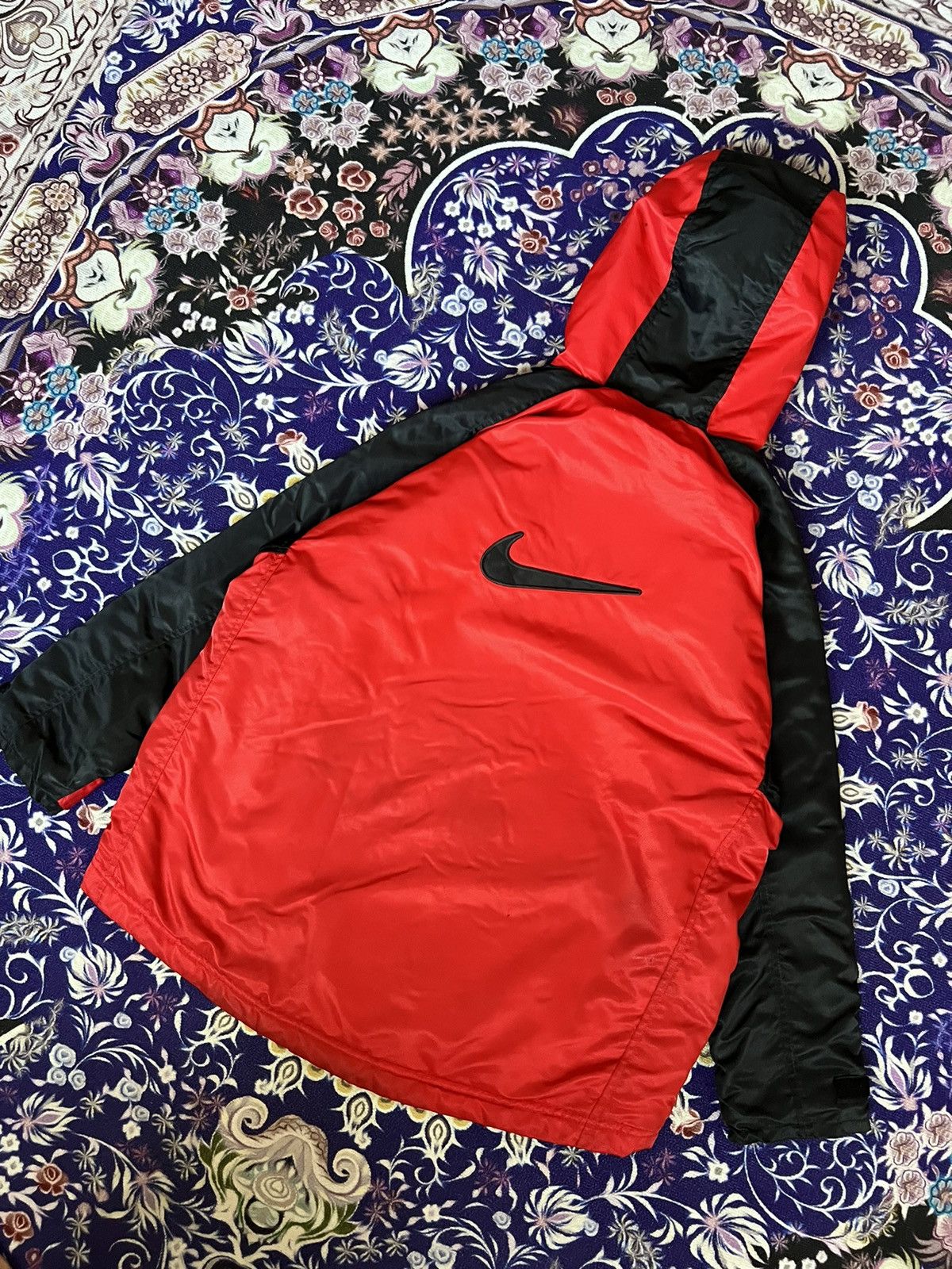 Nike 90s Vintage Nike Center Swoosh Hooded Jacket Y2K Drill Size US M / EU 48-50 / 2 - 3 Thumbnail