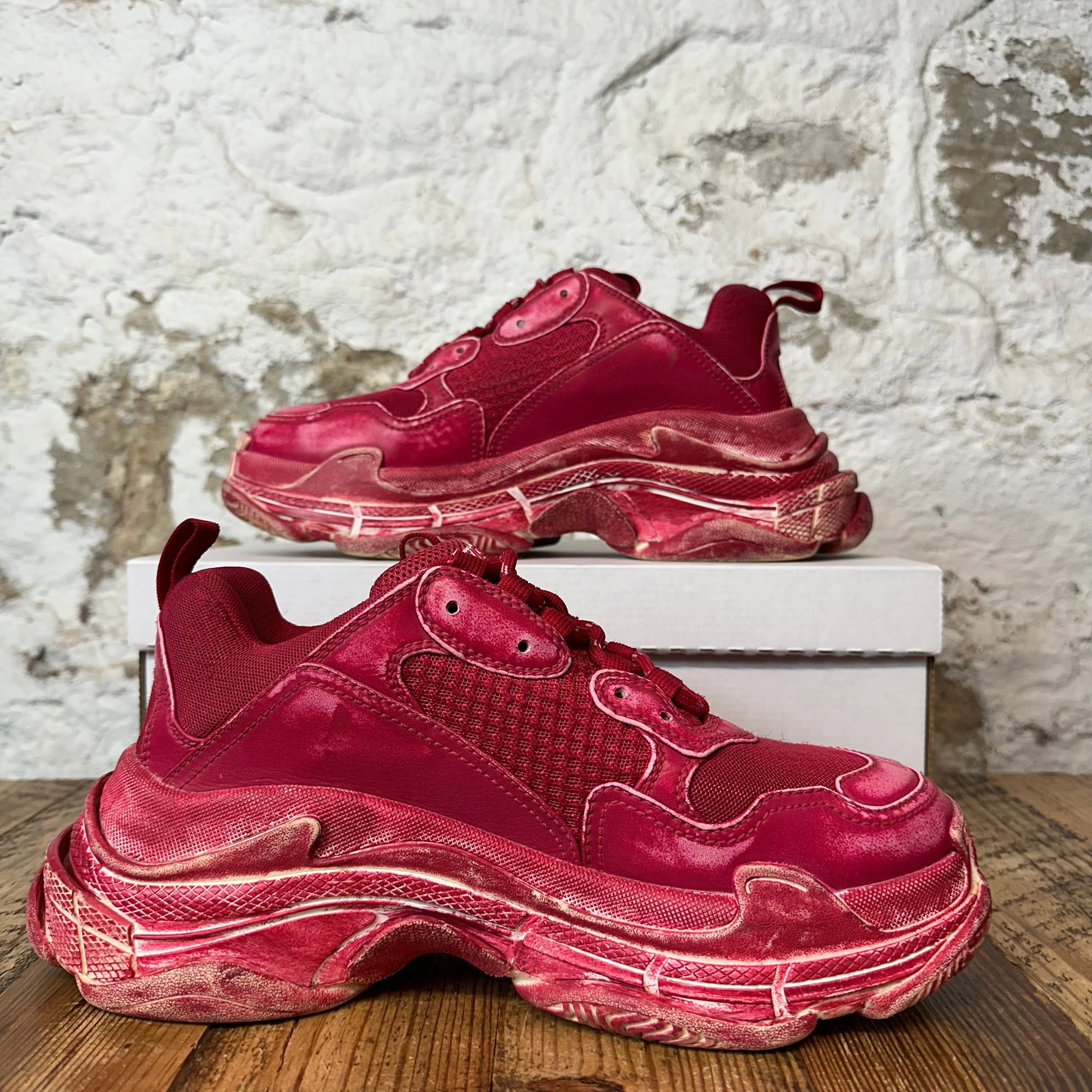 Balenciaga Balenciaga Triple S Red Dyed Sneaker Sz 7 (40) Size US 7 / EU 40 - 2 Thumbnail