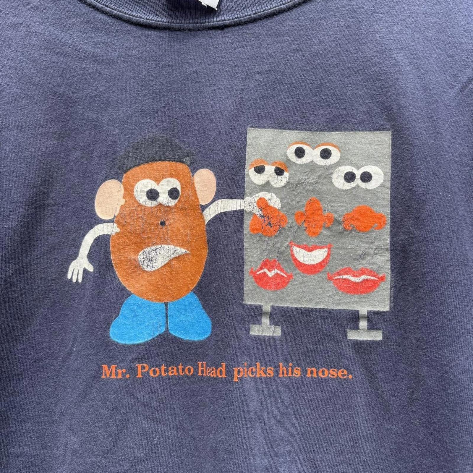 Gildan Vintage Mr potato head picks his nose t shirt 00s XL Size US XL / EU 56 / 4 - 3 Thumbnail