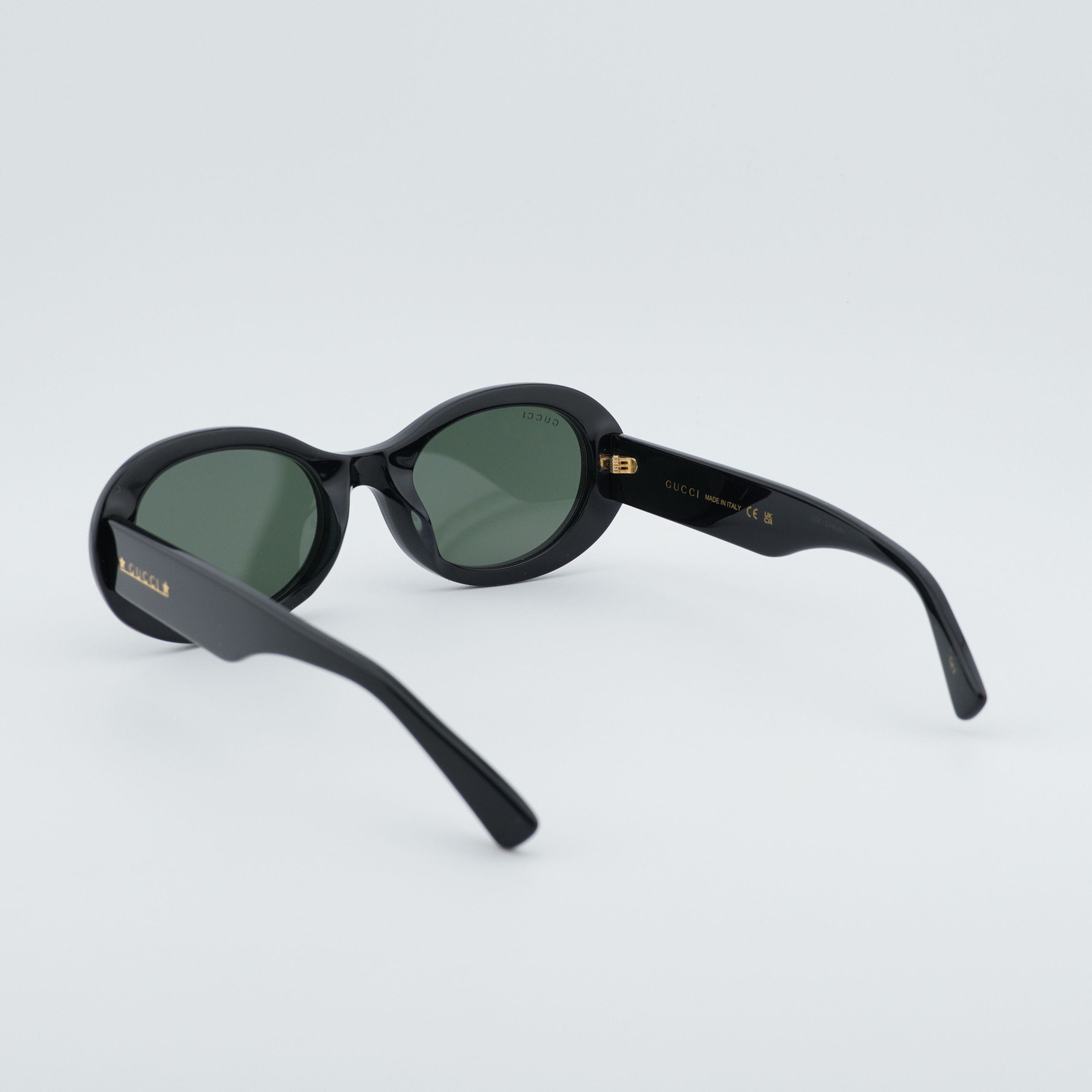 Gucci Gucci GG1587SA 001 Sunglasses Black Oval Frame, Grey Lenses Size ONE SIZE - 3 Thumbnail
