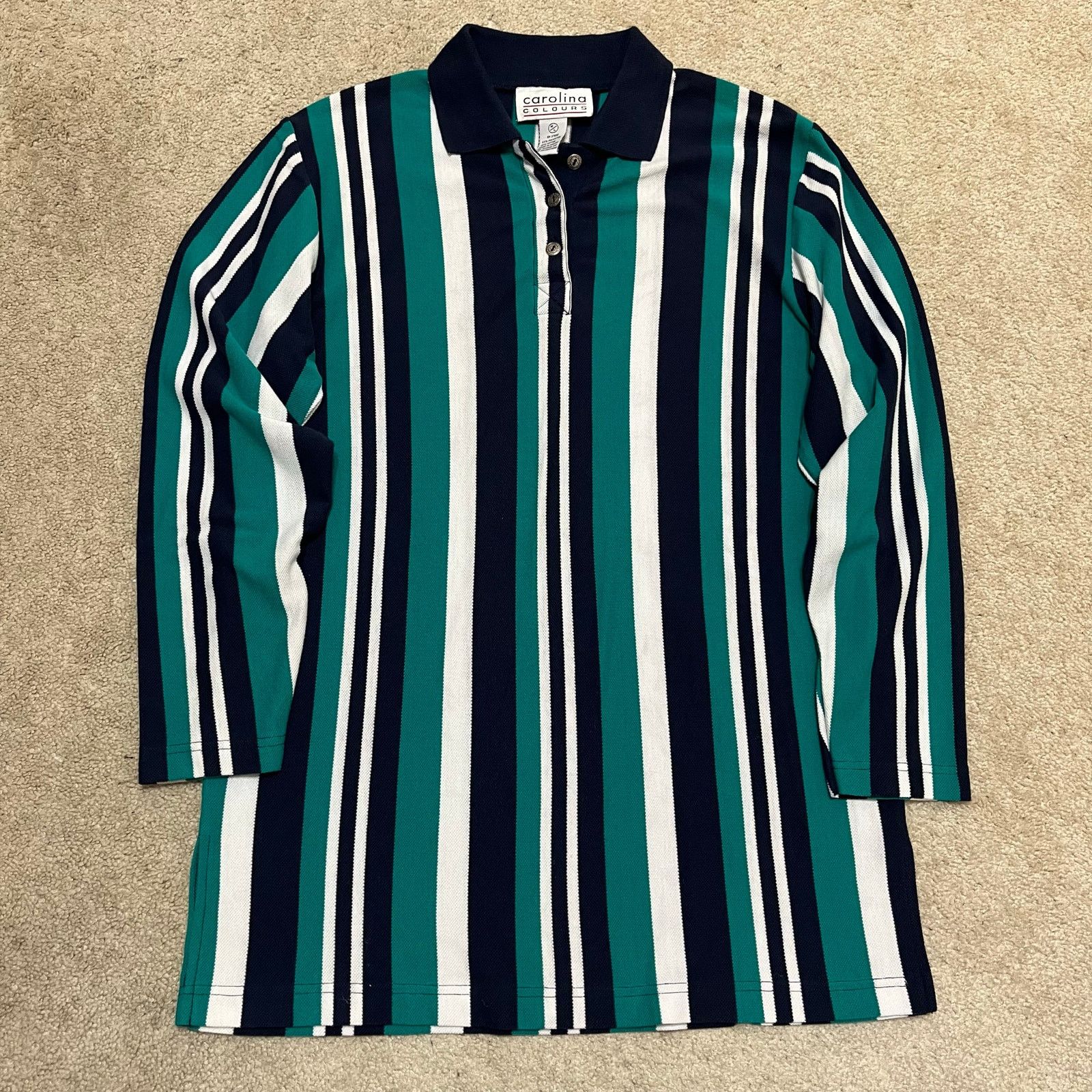 Other Carolina Colours Navy/Green Long Sleeeve Polo Shirt Medium Size US M / EU 48-50 / 2 - 2 Thumbnail