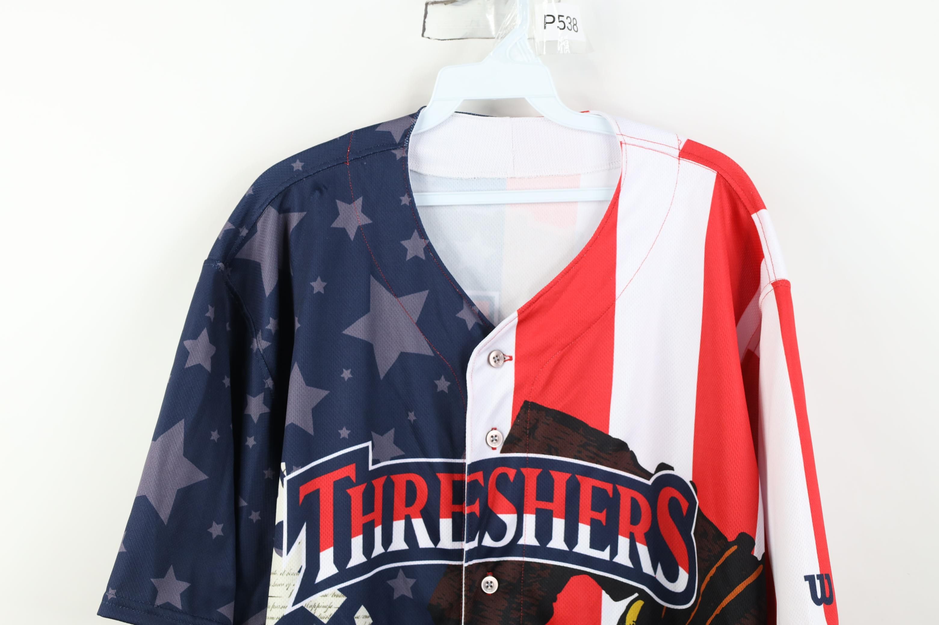 Wilson Wilson Game Issue July 4th Clearwater Threshers Jersey #37 Size US XXL / EU 58 / 5 - 2 Thumbnail
