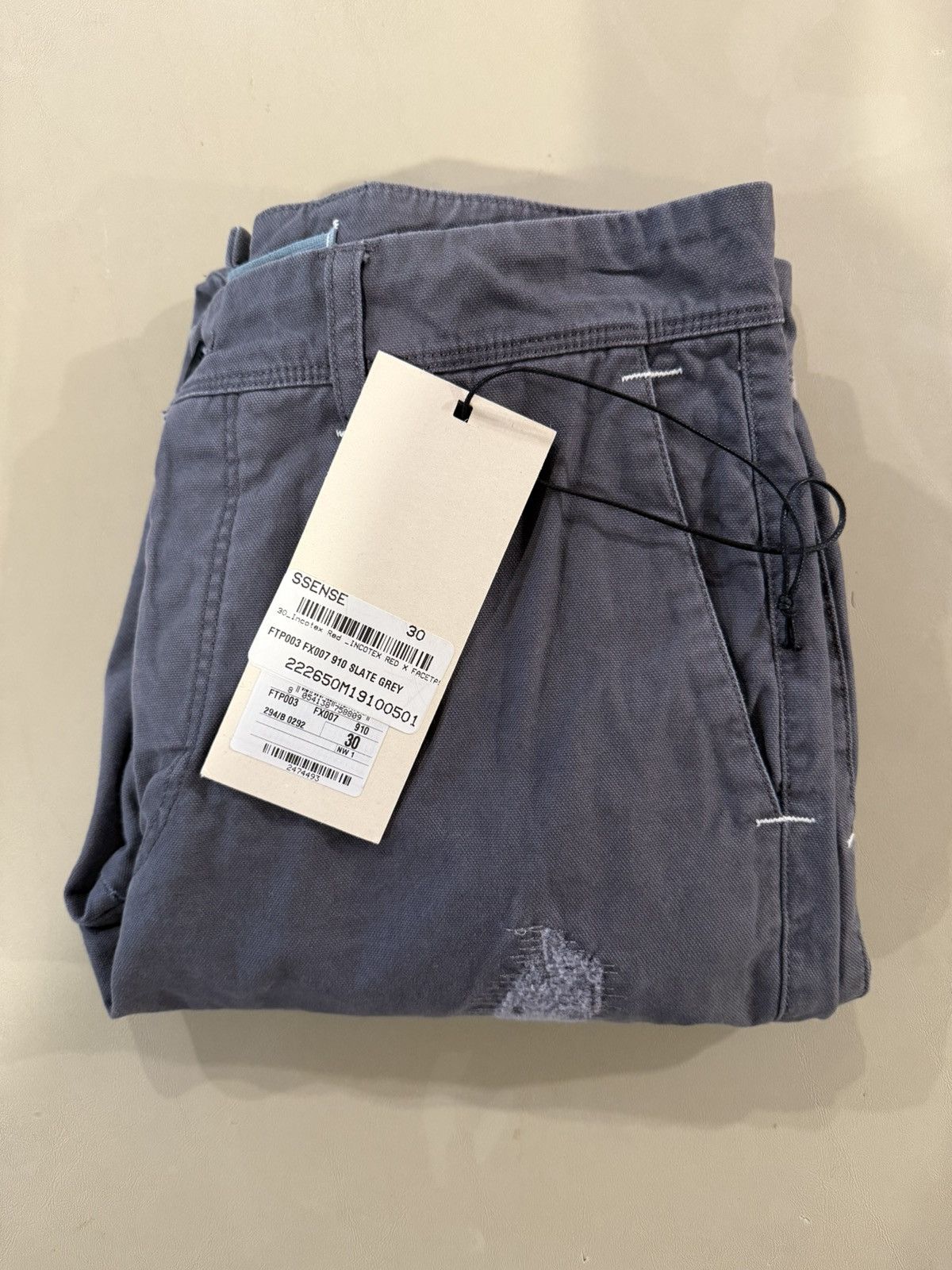 Facetasm × Incotex Gray Distressed Effect Pants Size US 30 / EU 46 - 15 Thumbnail