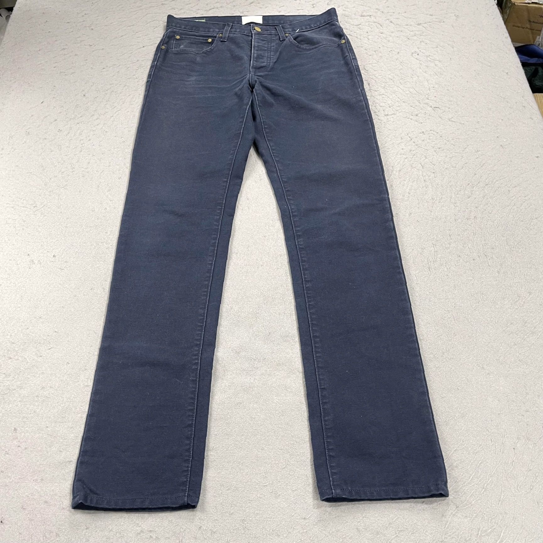 Sid Mashburn Sid Mashburn Pants Mens 32x34 Blue Canvas Straight Leg Button Fly Made USA Work Size US 32 / EU 48 - 2 Thumbnail