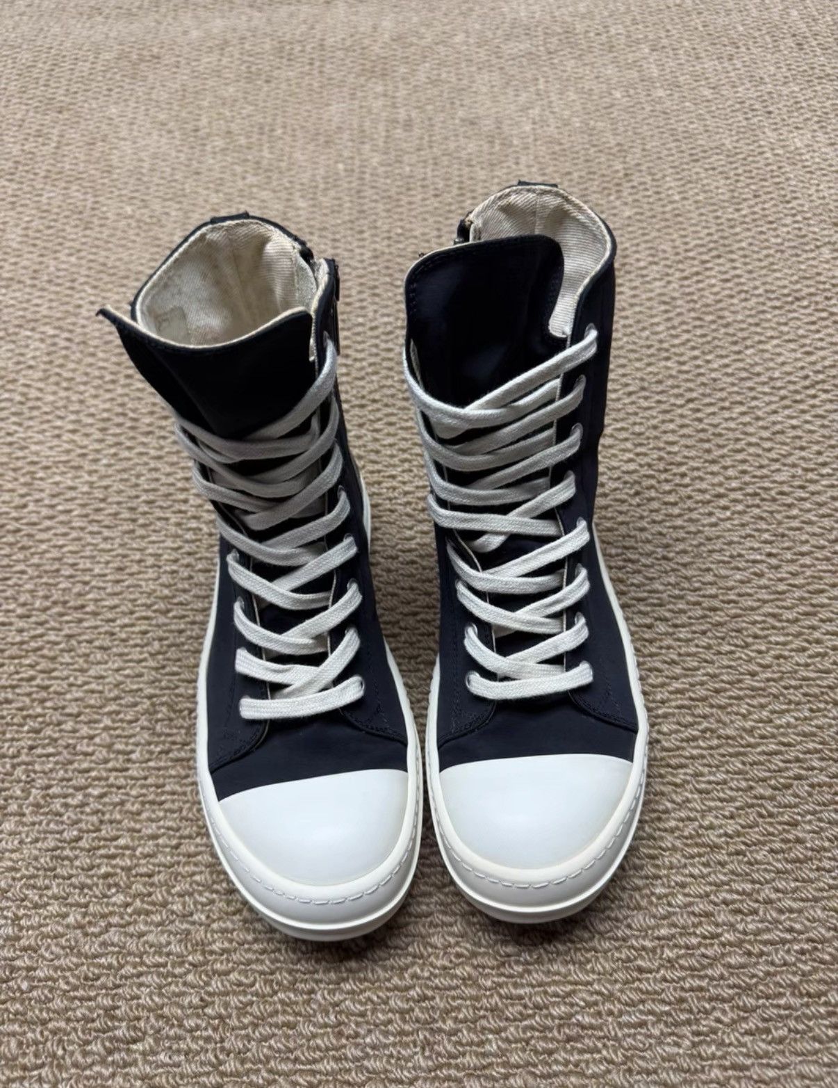 Rick Owens Rick Owens DRKSHDW High Top Satin Sneakers K37 Size US 6 / EU 39 - 1 Thumbnail
