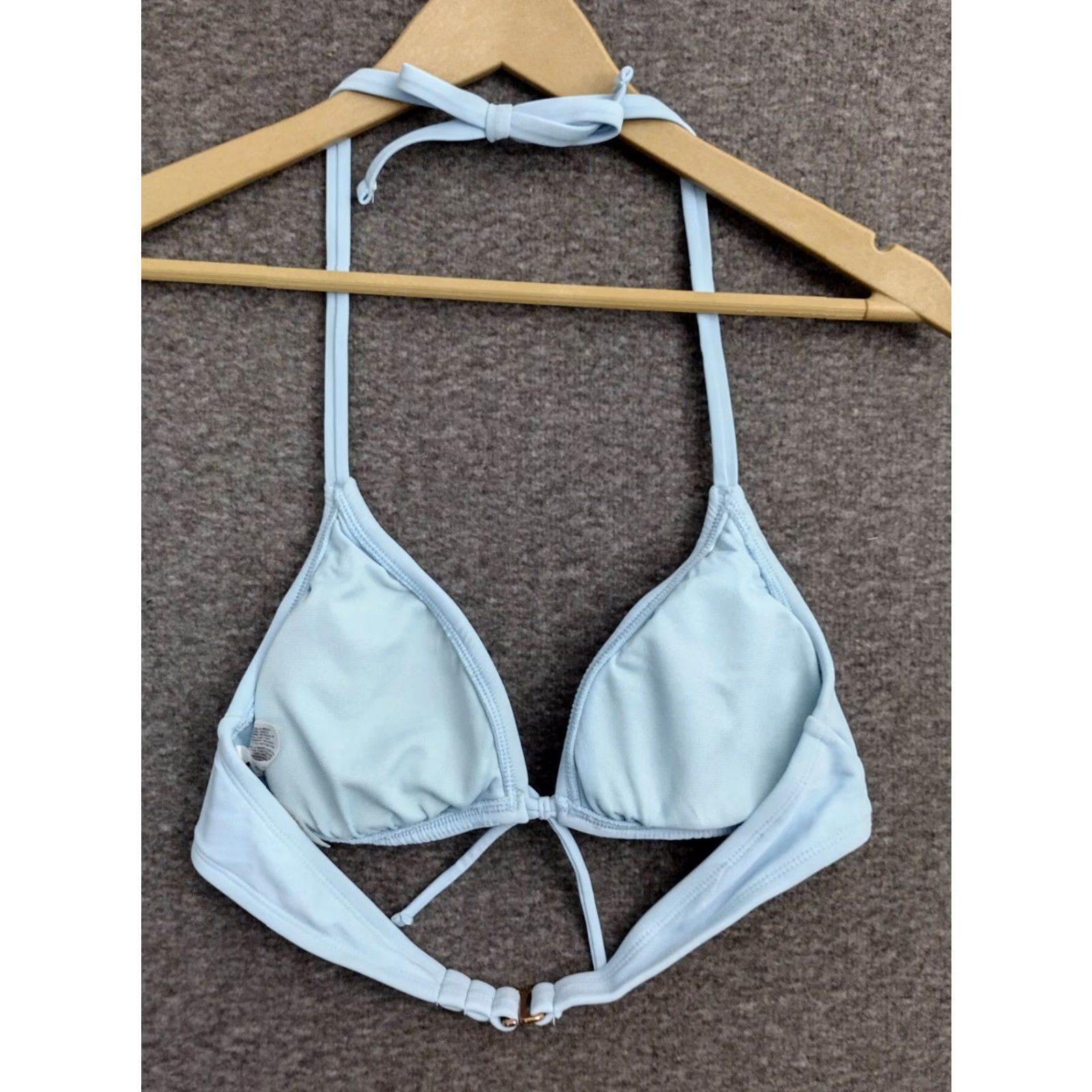 Vintage Shade & Shore Bikini Top Women Blue M Removable Pads Spaghetti Strap Swimwear Size M / US 6-8 / IT 42-44 - 2 Thumbnail