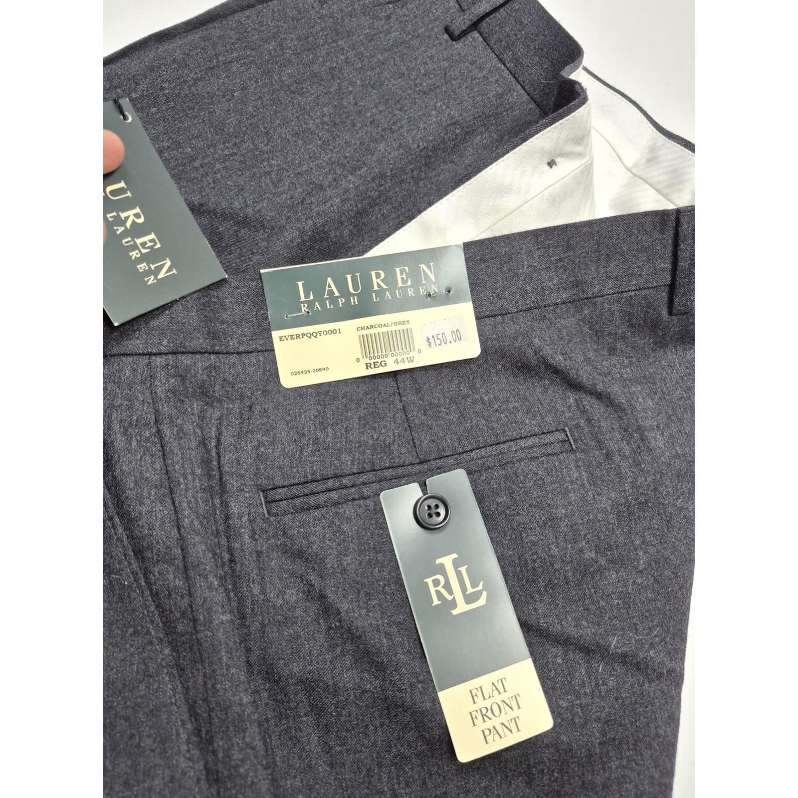 Ralph Lauren Ralph Lauren Dress Pants Mens 44x37 Gray Wool Flat Front Unhemmed NWT VTG Size US 44 / EU 60 - 3 Thumbnail