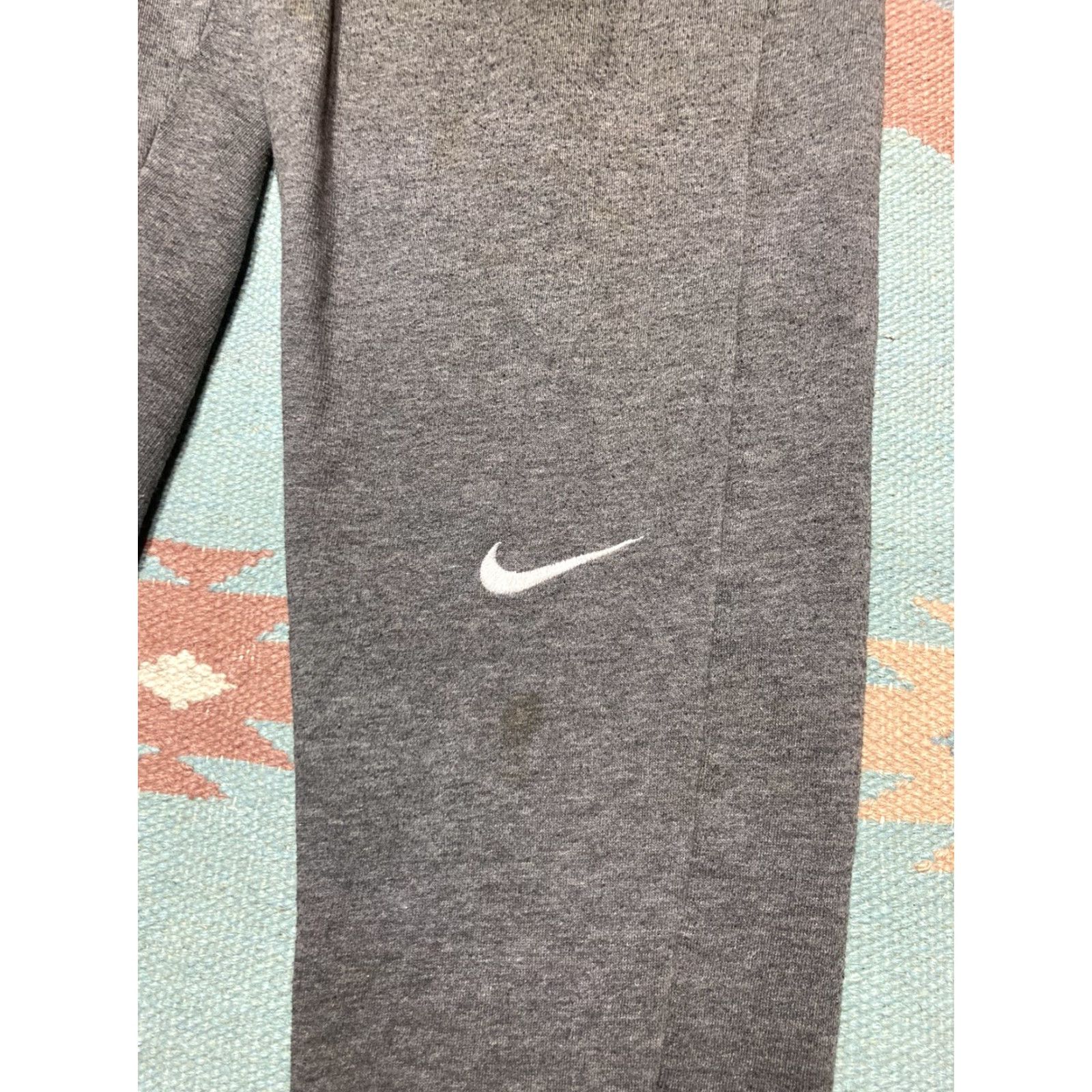 Nike VINTAGE Nike Sweatpants Mens Pants S Gray 90s Y2K Faded Swoosh Elastic Small Size US 29 - 3 Thumbnail