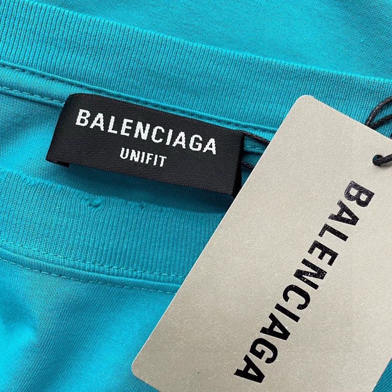 Balenciaga Balenciaga Teal Mosaic Distressed Short Sleeve Size US S / EU 44-46 / 1 - 5 Thumbnail