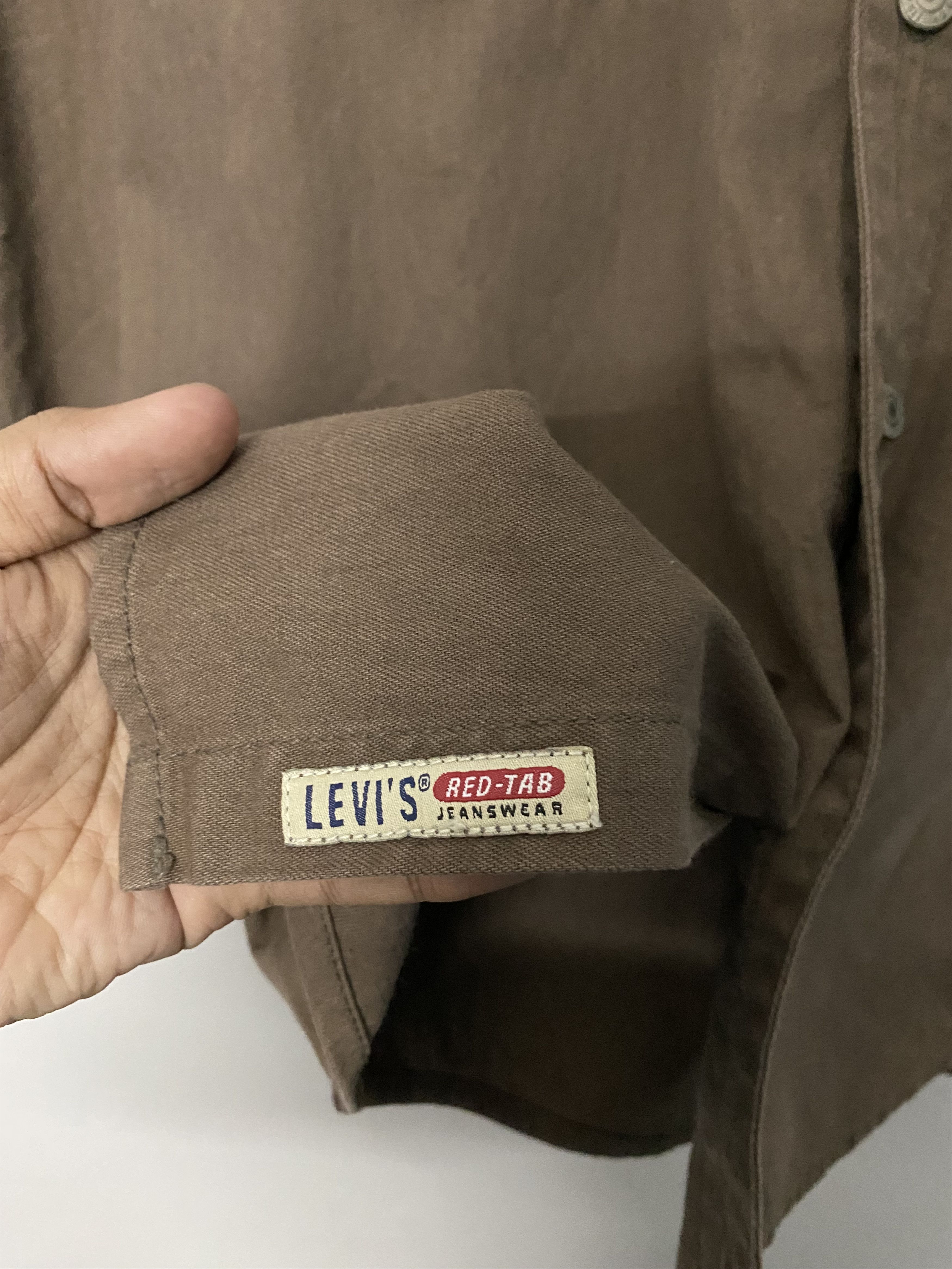 Levi's Vintage Clothing Vtg 97s Levi's Red Tab Jeanswear Brown Cotton Shirt Size M Size US M / EU 48-50 / 2 - 4 Thumbnail