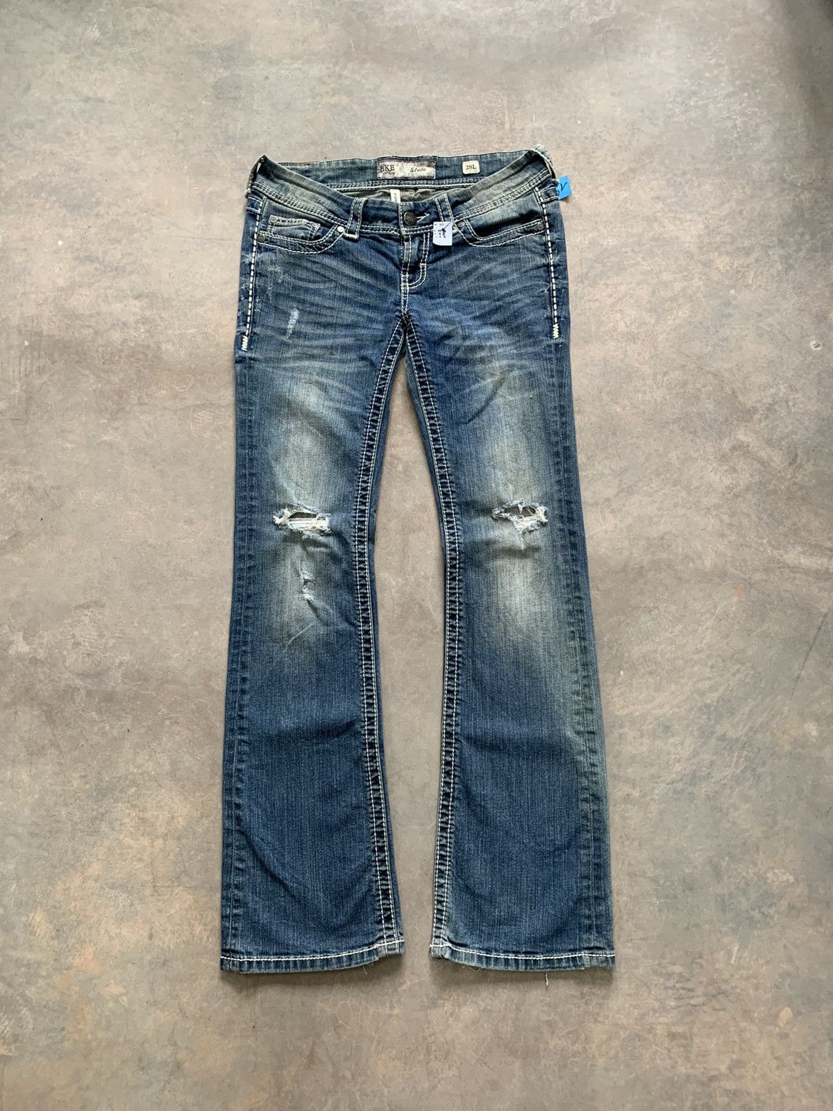 Japanese Brand 2000s Japanese Archive MEK Distressed Flare Jeans 