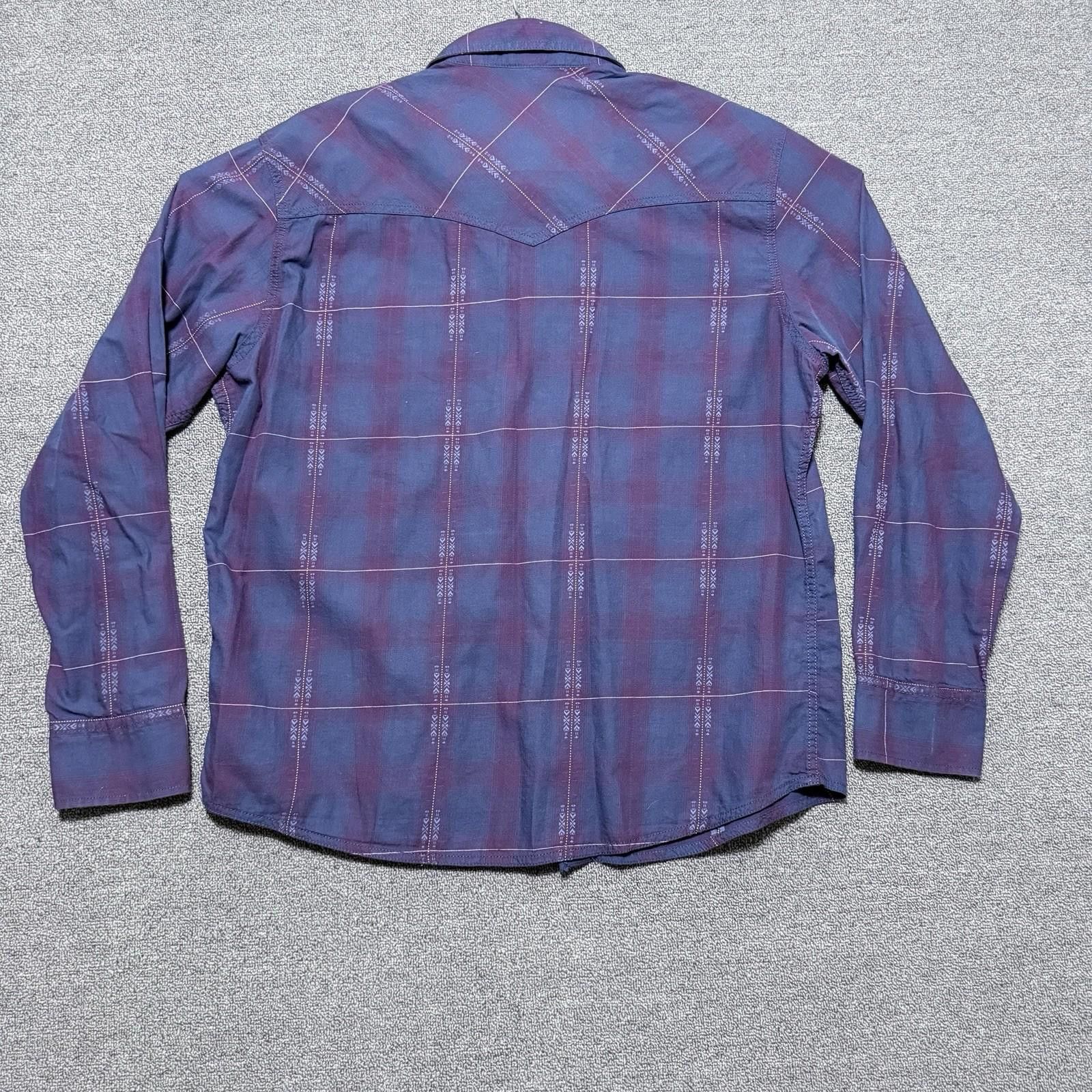 Wrangler Wrangler Mens XL Plaid Retro Premium Pearl Snap Western Navy Size US XL / EU 56 / 4 - 2 Thumbnail