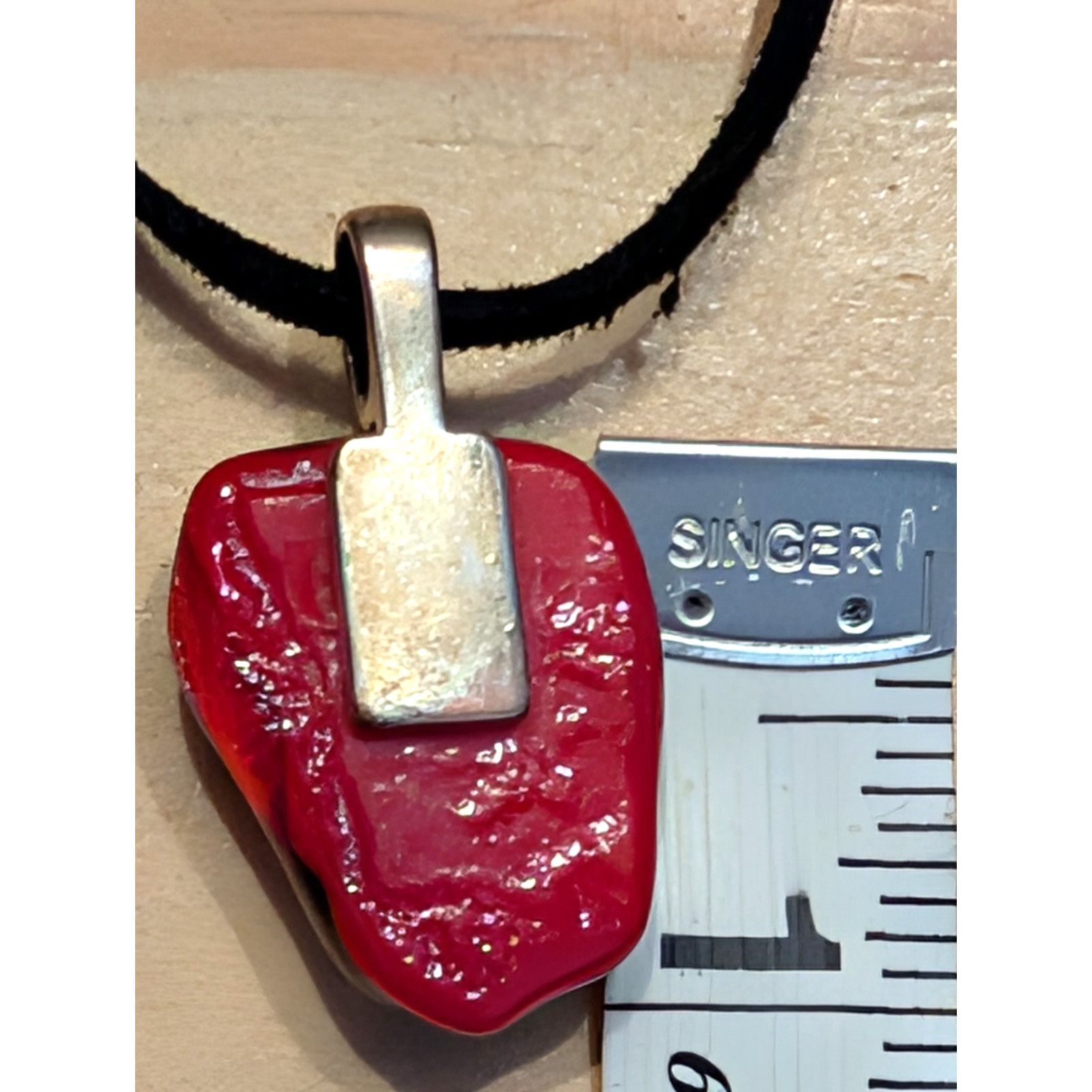 2120 Handcrafted Handcrafted Dichroic Corded Necklace Fused Metals Glass Size ONE SIZE - 2 Thumbnail