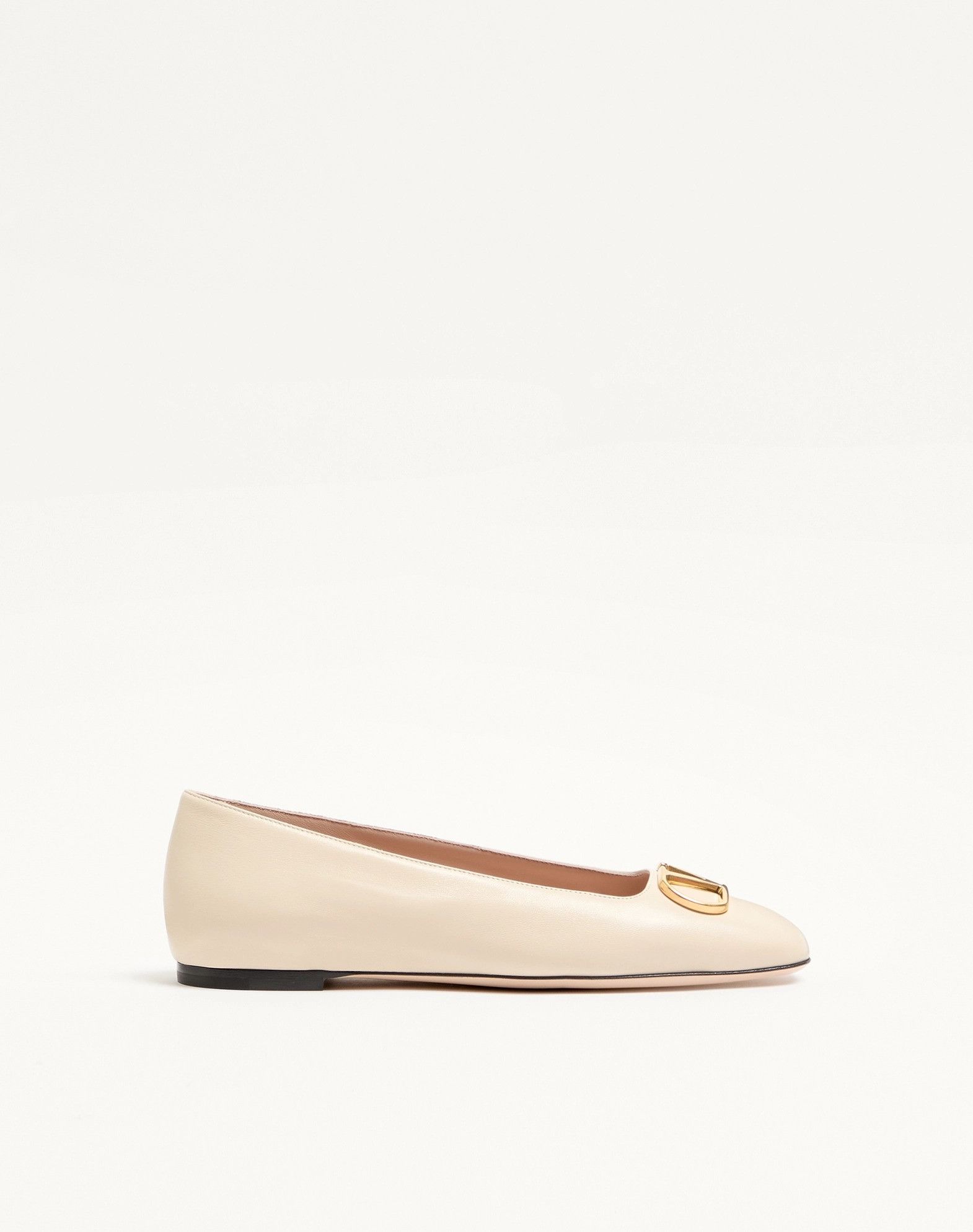 Valentino Garavani Vlogo Signature Ballet Flats In Leather It 39 Women - Usa Duties Paid in White