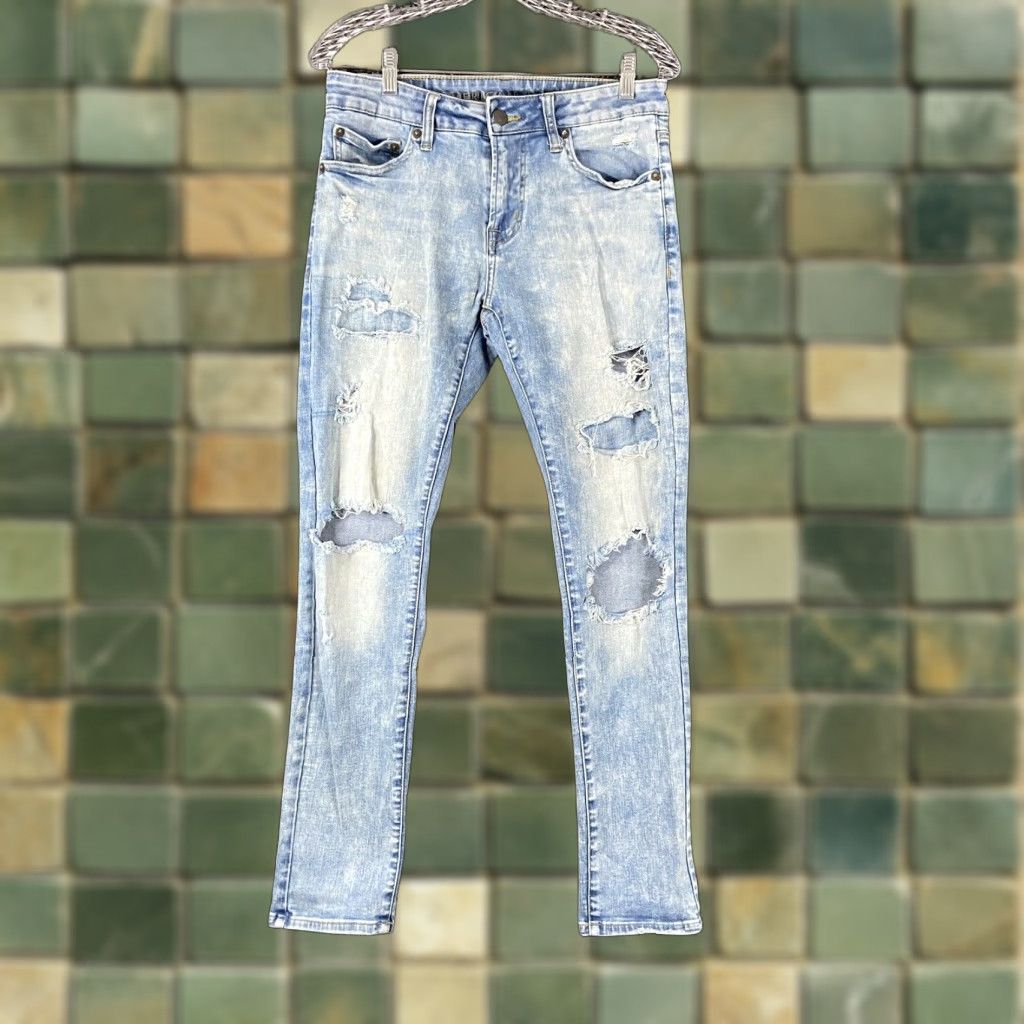 American Eagle Outfitters AMERICAN EAGLE Skinny Distressed Stretch Jeans Men's 30x30 Blue Size US 30 / EU 46 - 1 Thumbnail