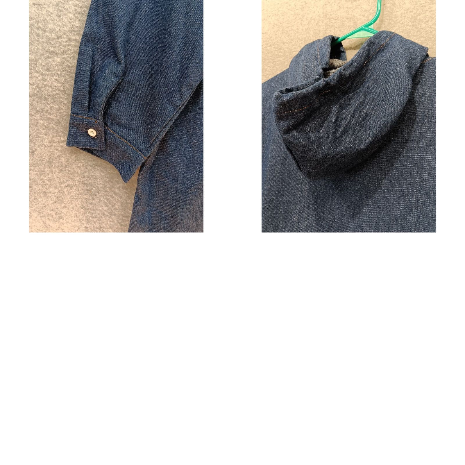 Denime Misslook Blue Denim Dress Hoodie Long Sleeve Button Up M Regular Women Medium Lagenlook Shift Casual Winter Spring Fall Dresses Size M / US 6-8 / IT 42-44 - 9 Thumbnail
