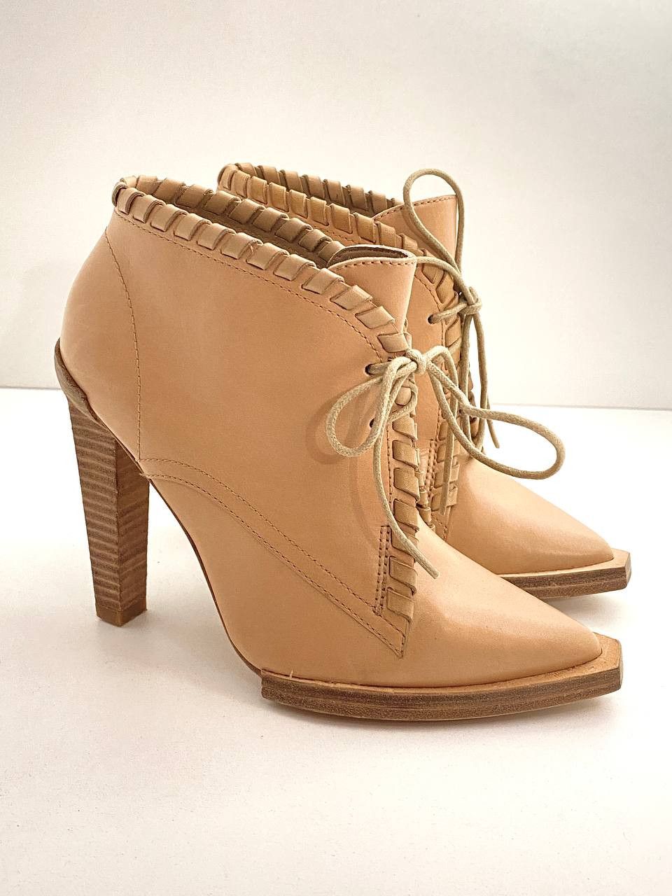 Alexander Wang Alexander Wang Sofi Lace Up Leather Tan Ankle Boots Shoes Size US 5 / IT 35 - 3 Thumbnail