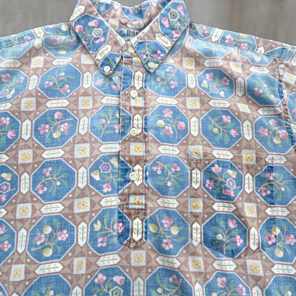 Reyn Spooner VINTAGE Reyn Spooner Polo Shirt Men Large Blue Floral 90s Faded Worn Size US L / EU 52-54 / 3 - 1 Thumbnail