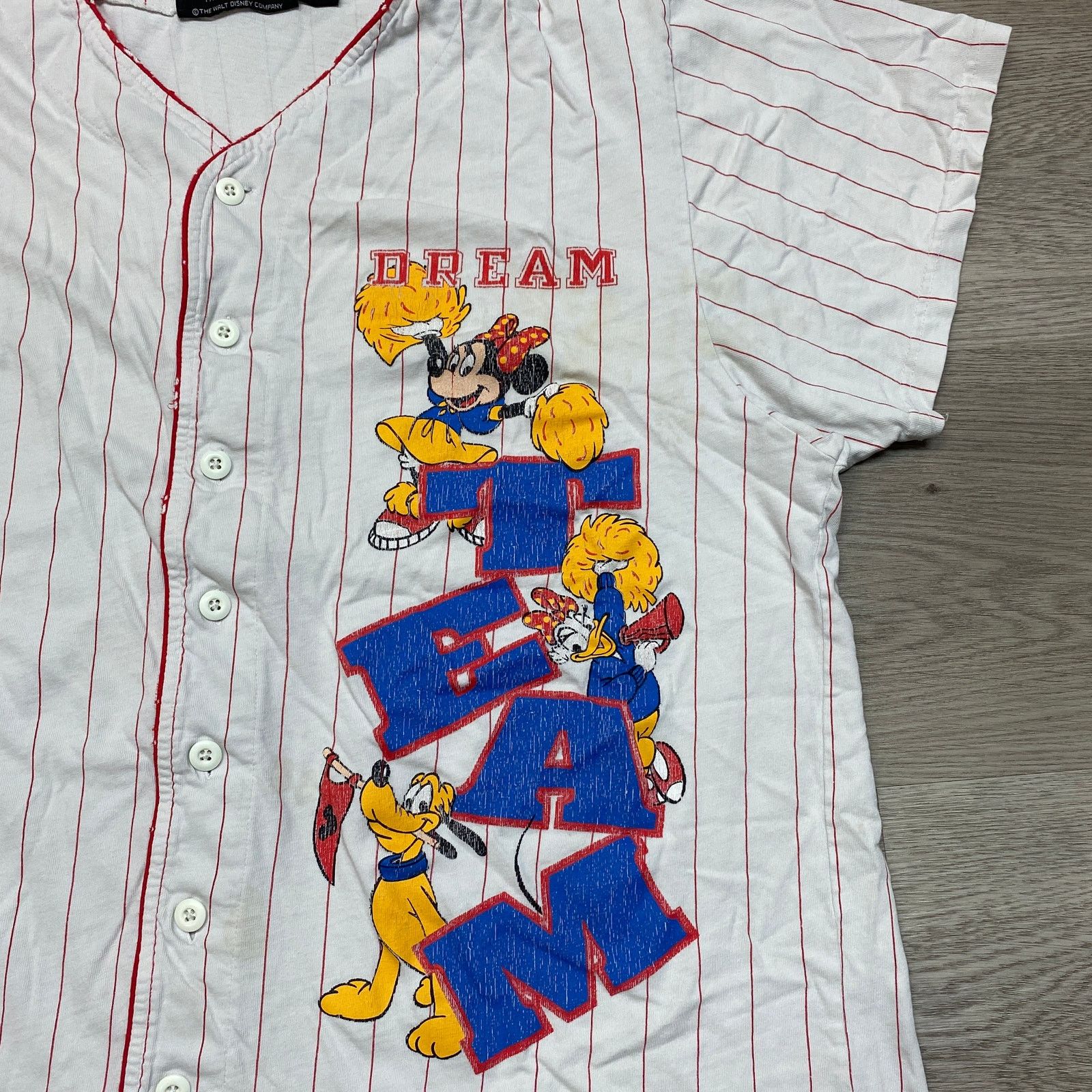 Disney × Vintage Rare VTG Disney Dream Team Baseball Jersey Sleep Shirt O/S Size US XL / EU 56 / 4 - 2 Thumbnail