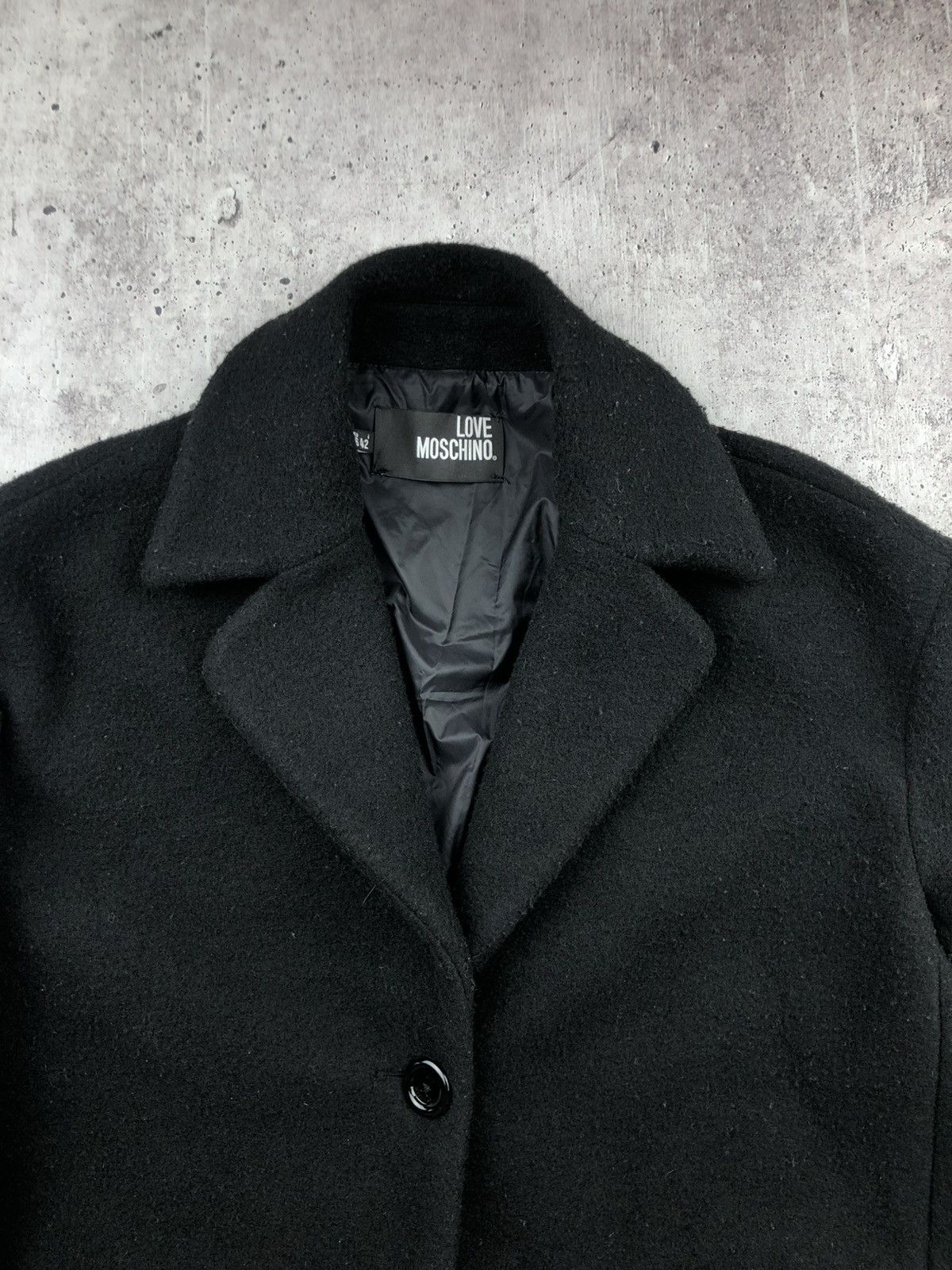 Love Moschino Love Moschino Womens Wool Blend Pea Coat Long Jacket Size M / US 6-8 / IT 42-44 - 4 Thumbnail