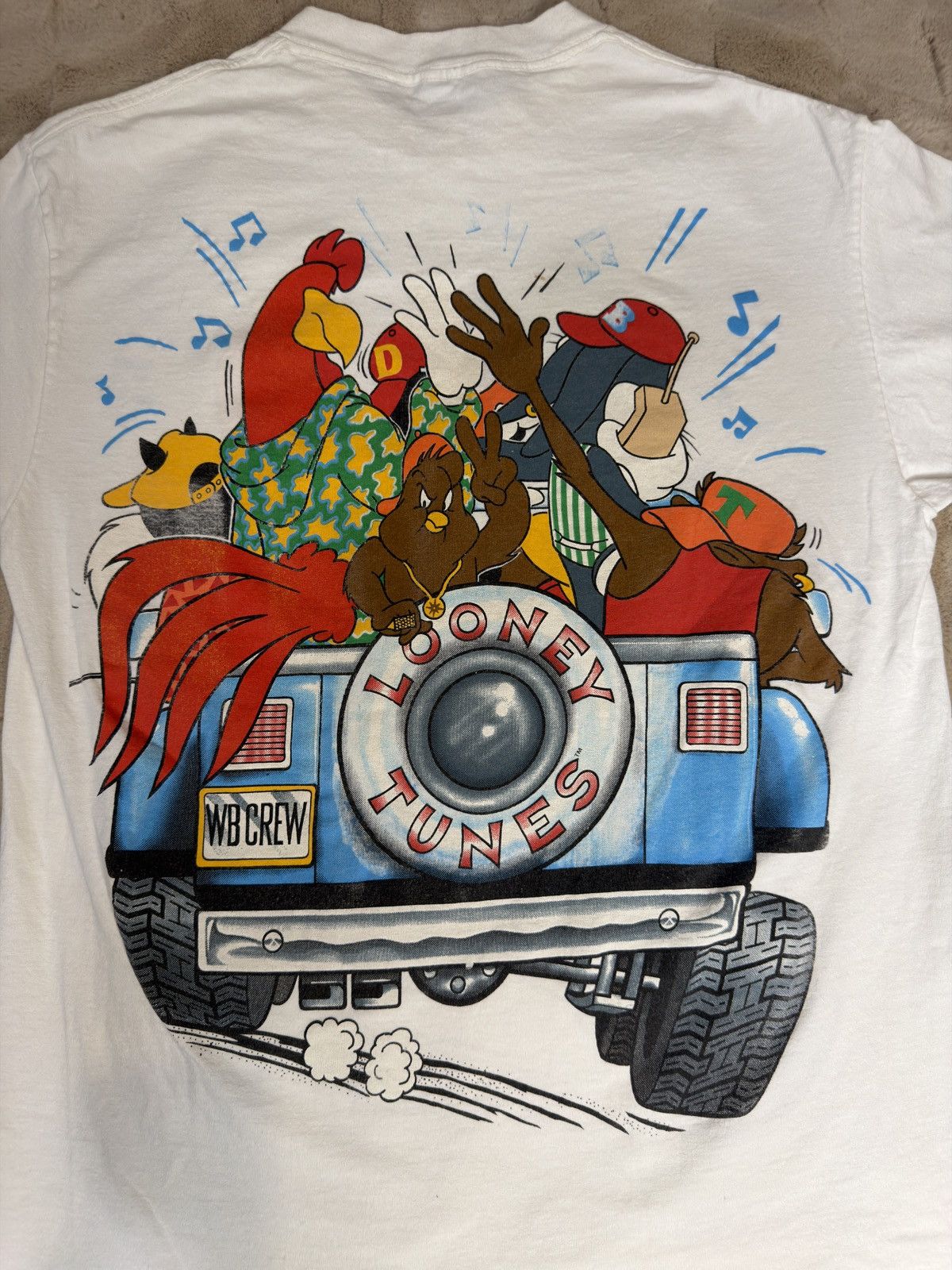 TEE JAYS Vintage 90s Looney Tunes WB Crew Tee – Changes Tag Size US L / EU 52-54 / 3 - 6 Thumbnail
