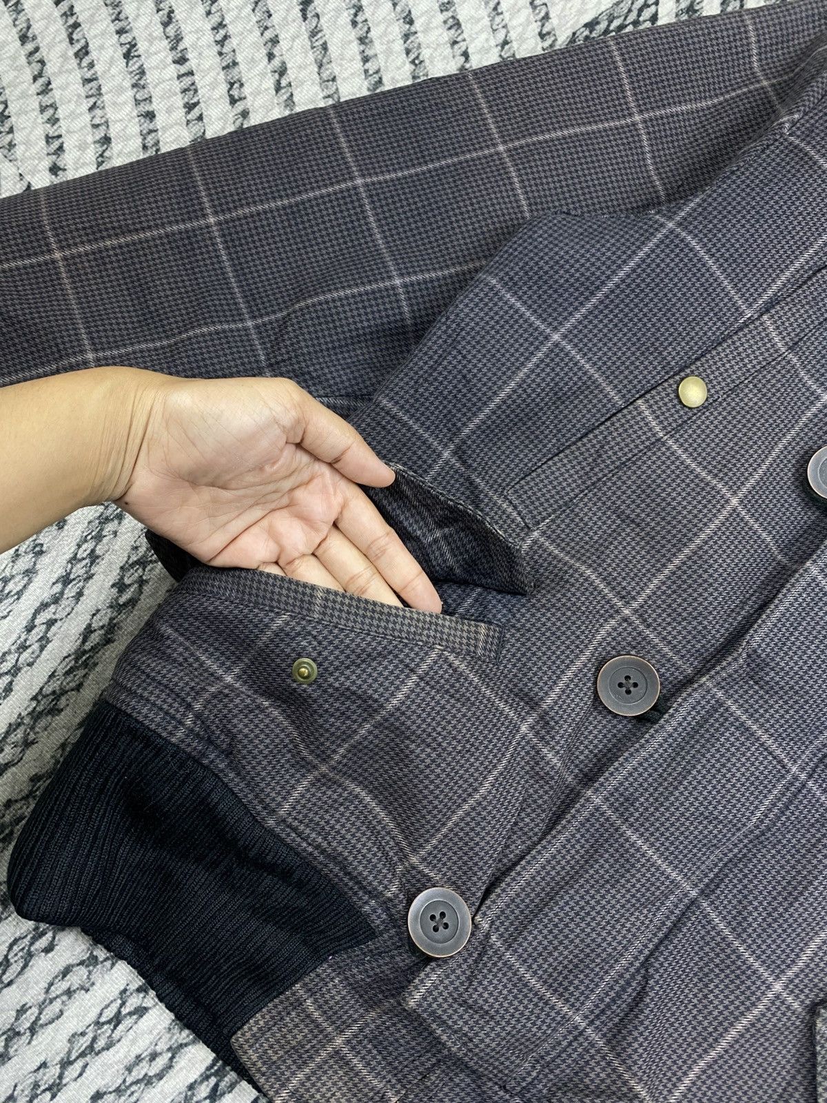 Boycott Vintage Boycott Grey Plaid Fullzip Hooded Jacket Size US M / EU 48-50 / 2 - 8 Thumbnail