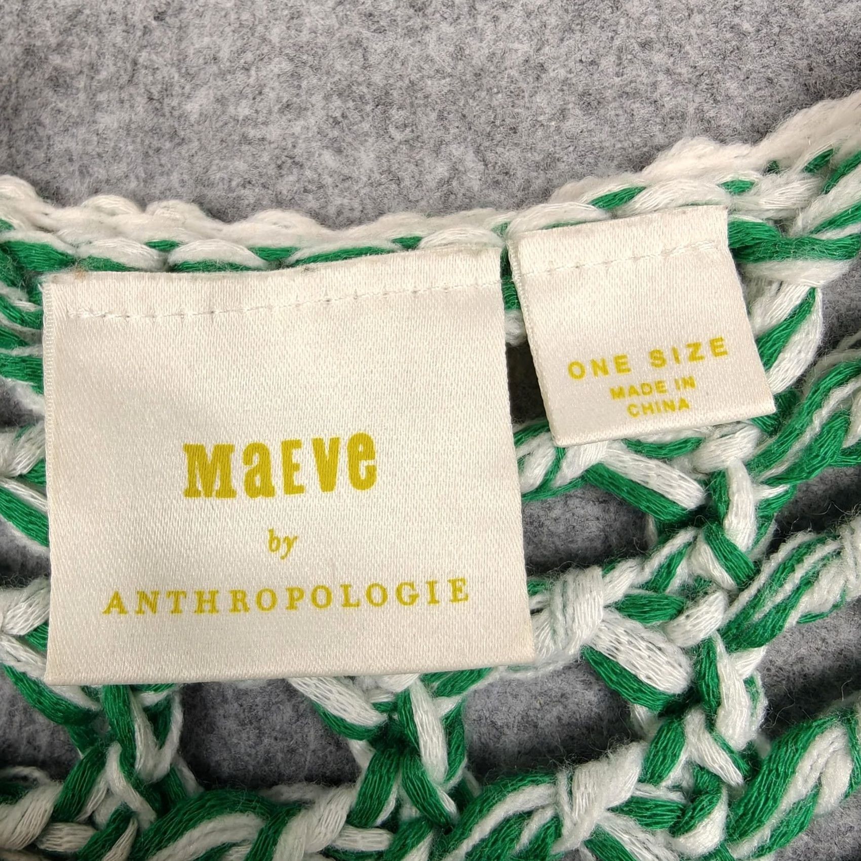 Anthropologie Maeve Anthropologie Cardigan Womens One Size Green Crochet Bell Sleeve Knitting Open-Knit Lightweight Casual Geometric Vintage No Size ONE SIZE - 3 Thumbnail