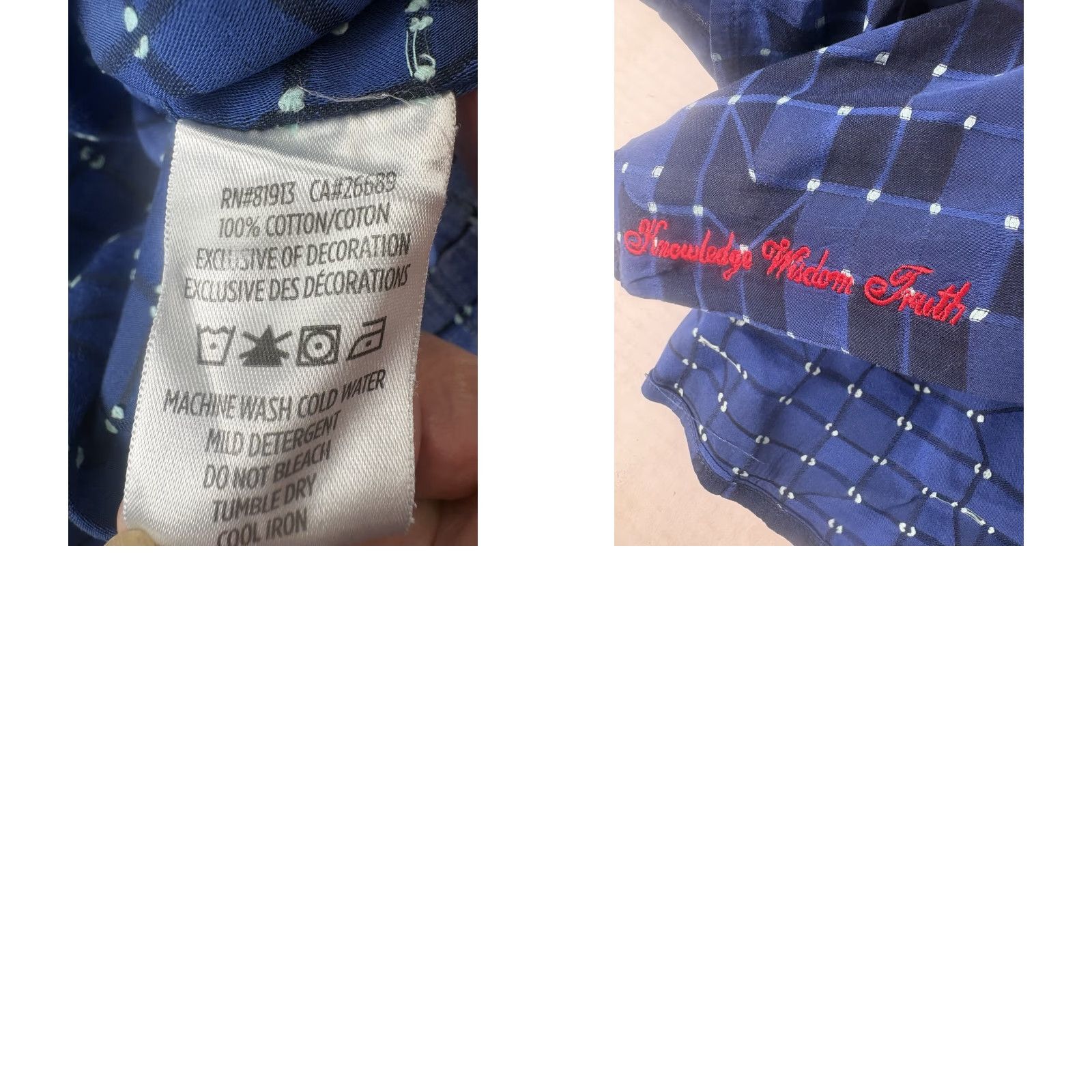 Robert Graham Robert Graham Geometric Woven Button Up Shirt Men 3XLT Blue/Black Contrast Trim Long Sleeve Baseball Cuff Modern Dress Shirt Size 48R - 8 Thumbnail