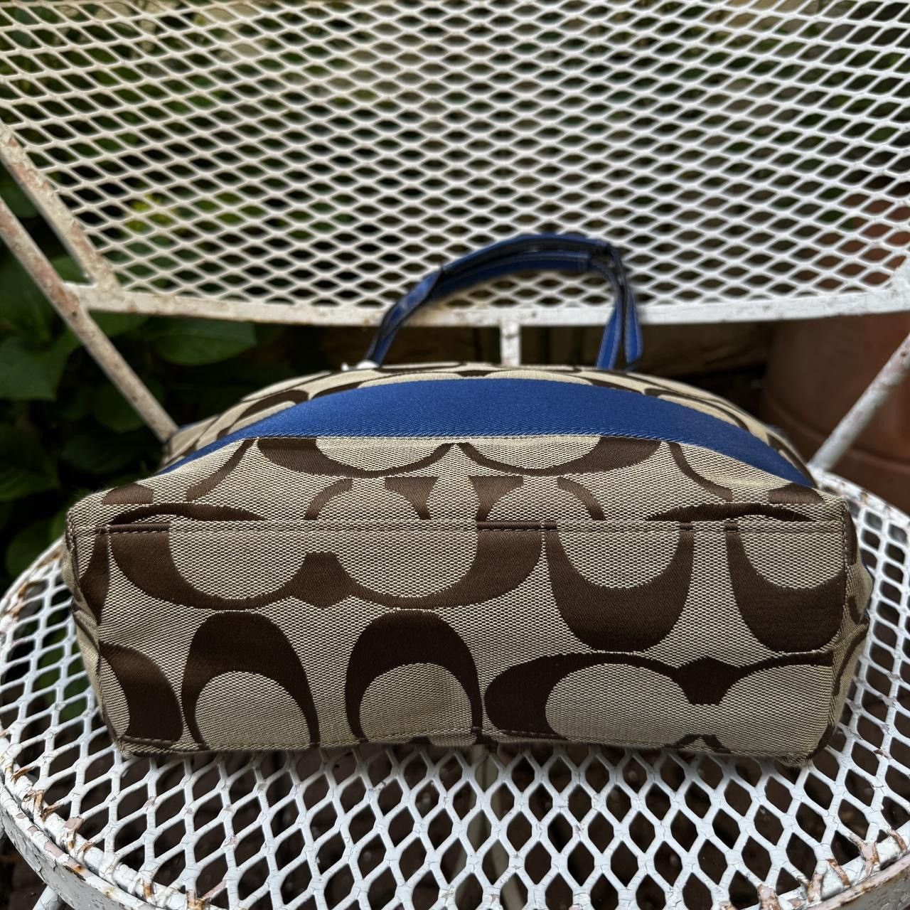 Coach Y2K Coach Blue & Brown Monogramed Mini Tote Size ONE SIZE - 3 Thumbnail
