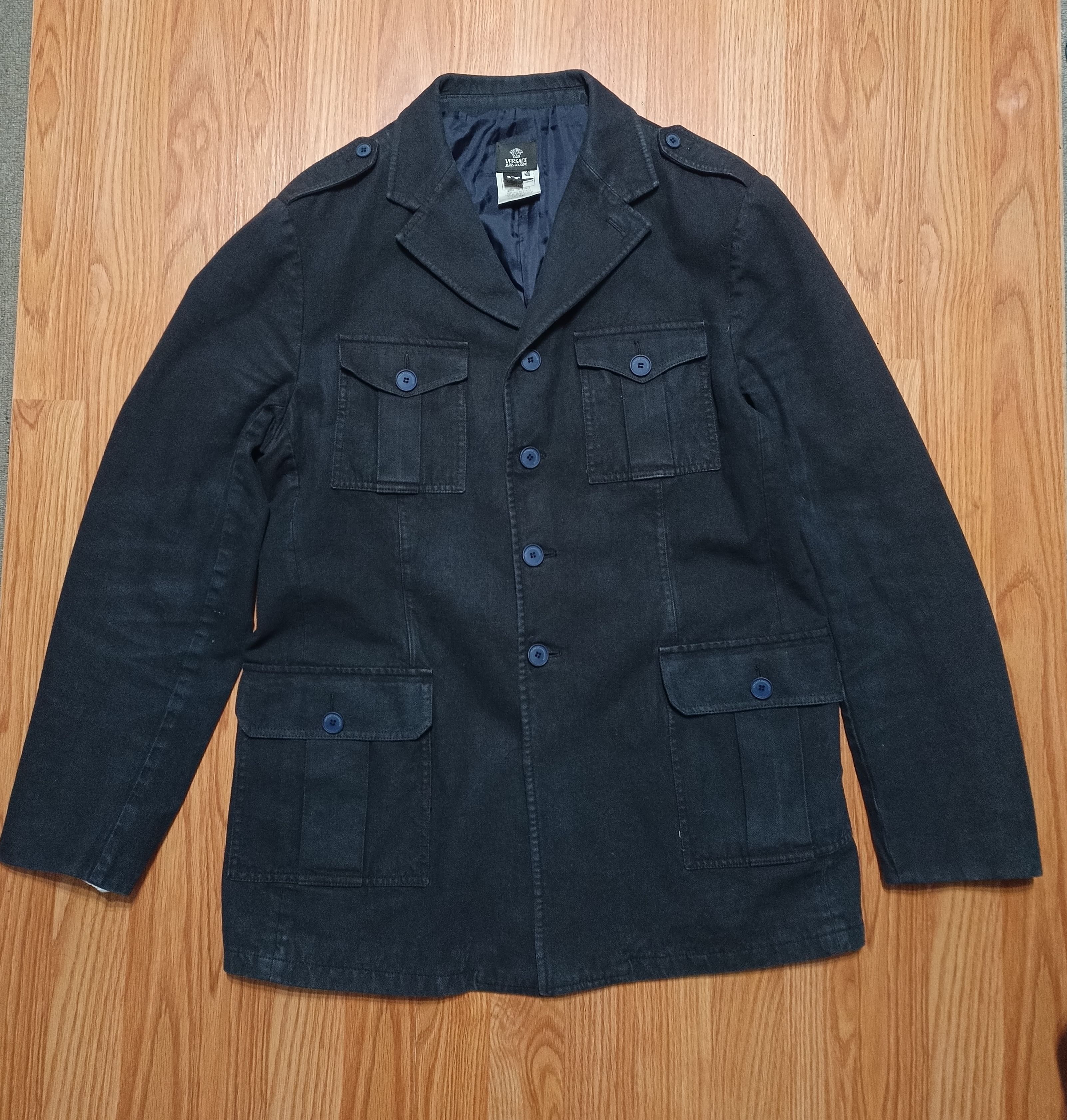 Versace × Versace Jeans Couture Versus Jeans Couture Dark Blue Mens Cotton Jacket Size EU 50 Size US M / EU 48-50 / 2 - 3 Thumbnail