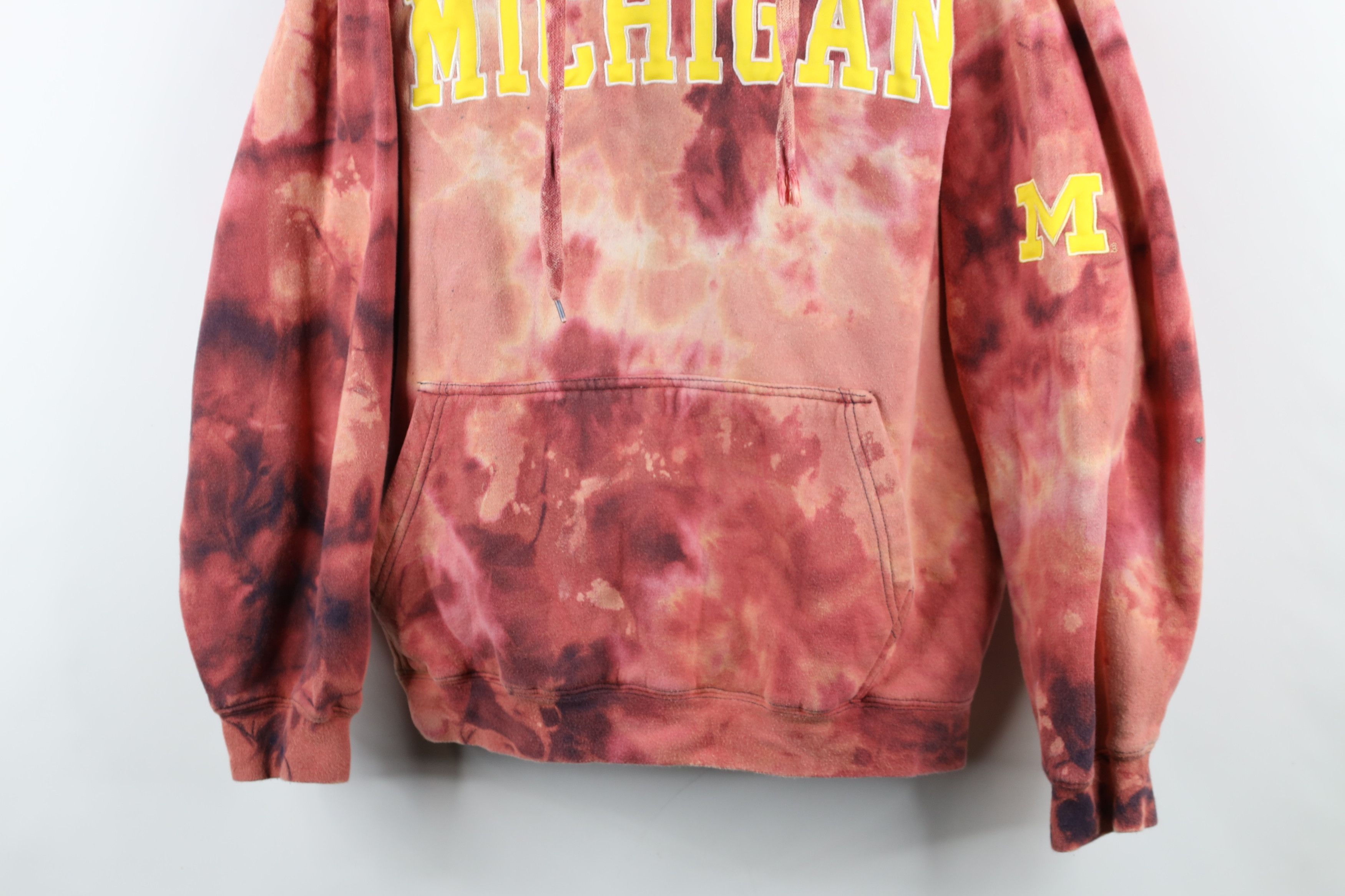 Vintage Vintage 90s Wash University of Michigan Hoodie Sweatshirt Size US XL / EU 56 / 4 - 3 Thumbnail