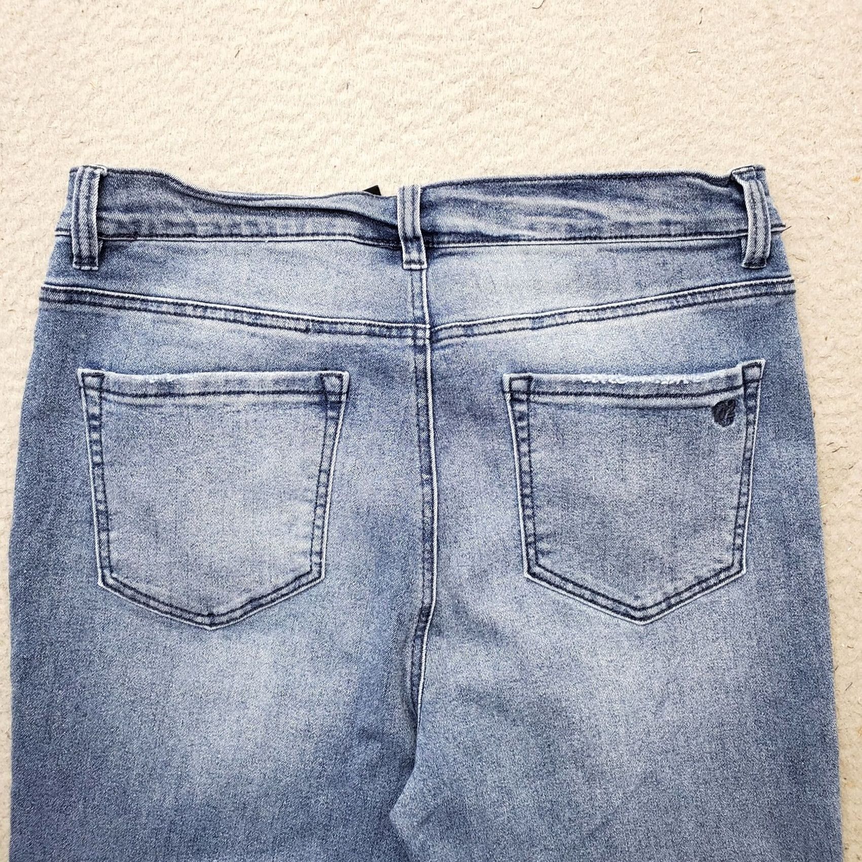 Denime DG2 Faded Whiskered Straight Leg Jeans Women's 10 Blue Denim Light Wash Jeans Size 32" / US 10 / IT 46 - 8 Thumbnail
