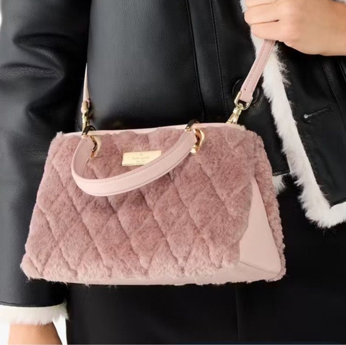 Kate Spade NWT KATE SPADE Carey Faux Fur‎ Small Sullivan Satchel Size ONE SIZE - 9 Thumbnail