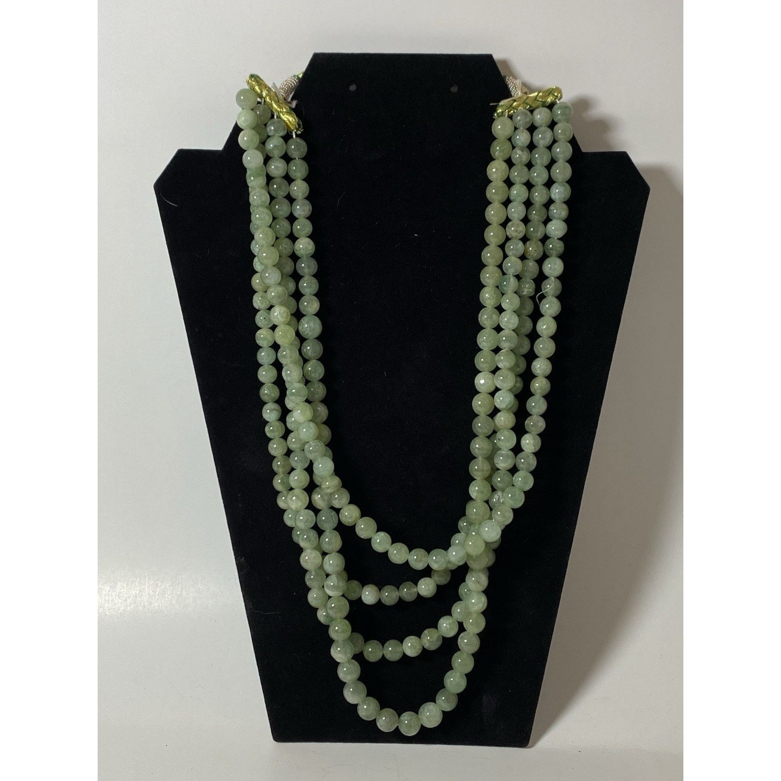 Other Natural Green Jadeite Beaded Multi Strand Necklace Size ONE SIZE - 1 Thumbnail