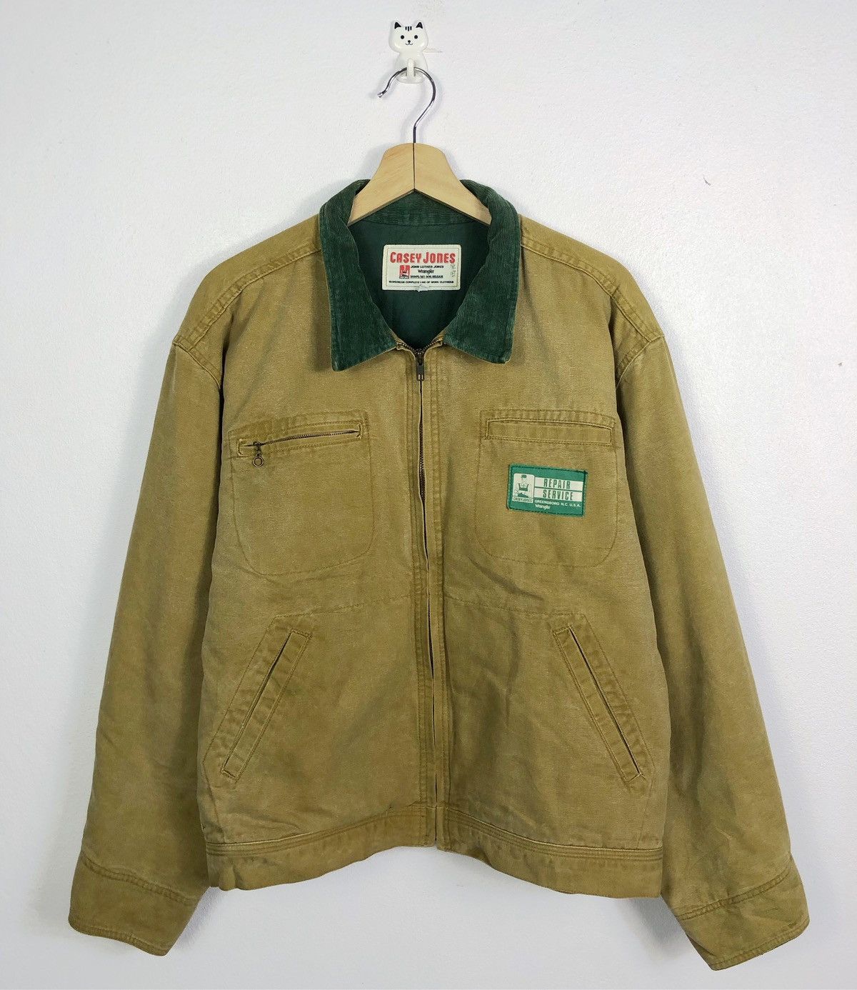 image of Vintage Casey Jones Wrangler Chore Workers Jacket in Brown, Men's (Size Large)