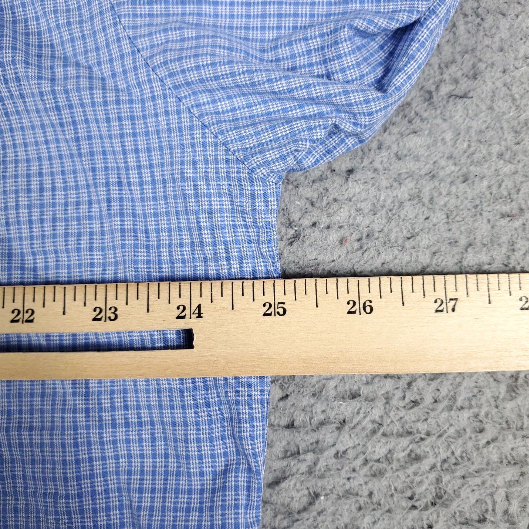 Tommy Hilfiger Tommy Hilfiger Dress Shirt Mens 16 Blue Check Button Up Long Sleeve Casual Size 42R - 7 Thumbnail