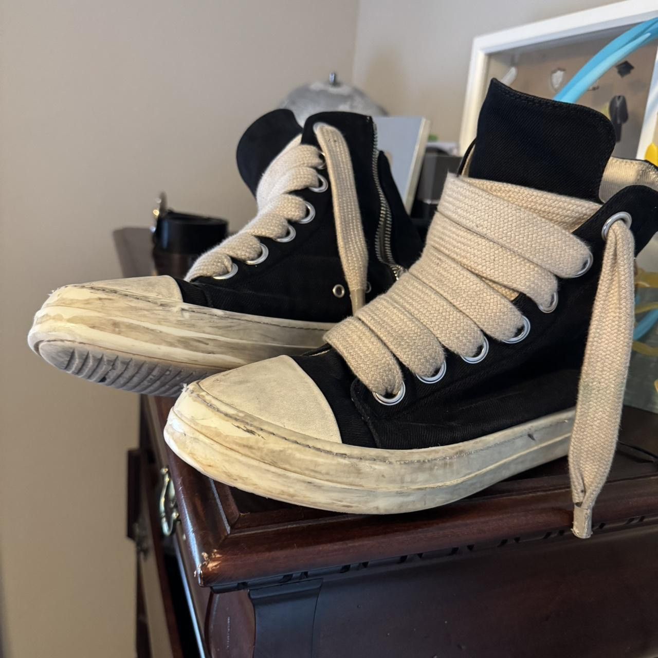 Rick Owens Drkshdw Rick Owens DRKSHDW Jumbo Lace Ramones Size US 11 / EU 44 - 2 Thumbnail