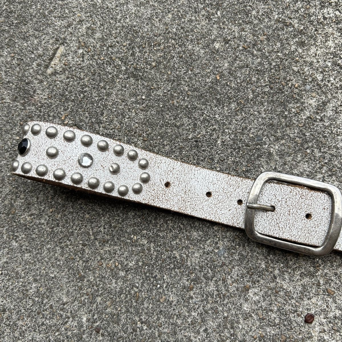 Vintage Vintage studded leather belt white (Kapital Style) Size ONE SIZE - 5 Thumbnail