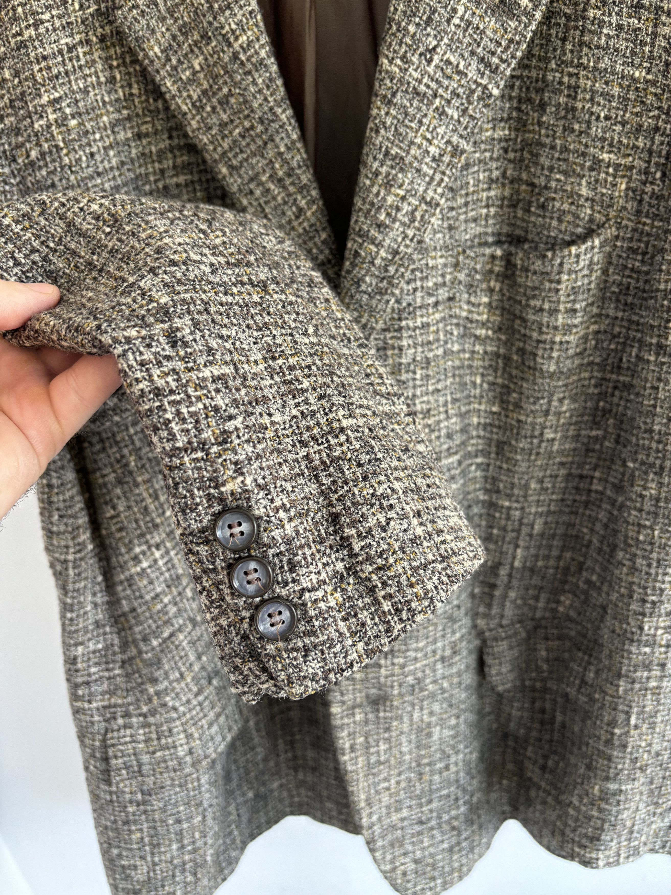 Vintage Vintage Tweed Grey Blazer Size 44R - 6 Thumbnail