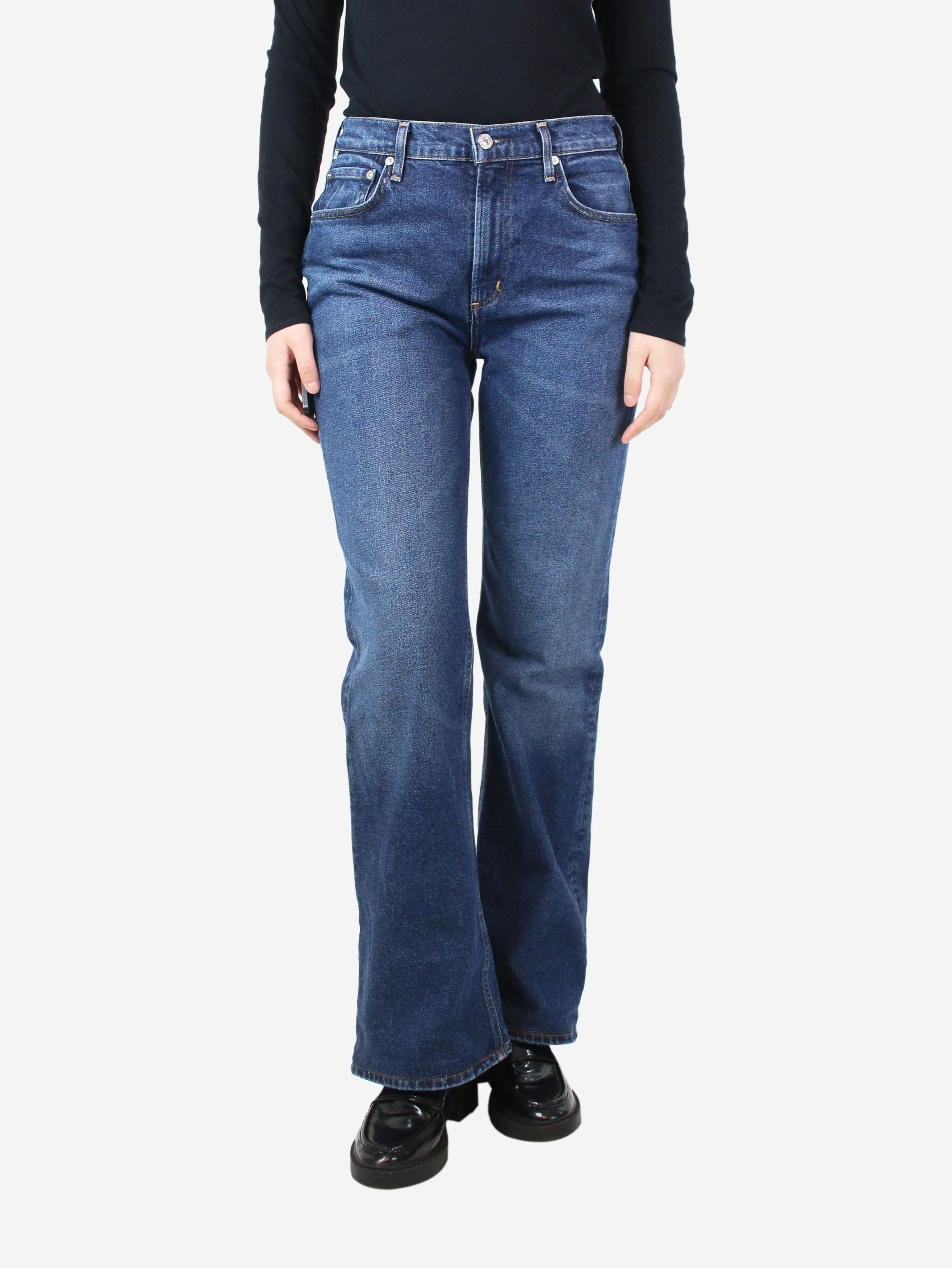 image of Citizens Of Humanity Blue Vidia Straight-Leg Jeans - Size Uk 10, Women's