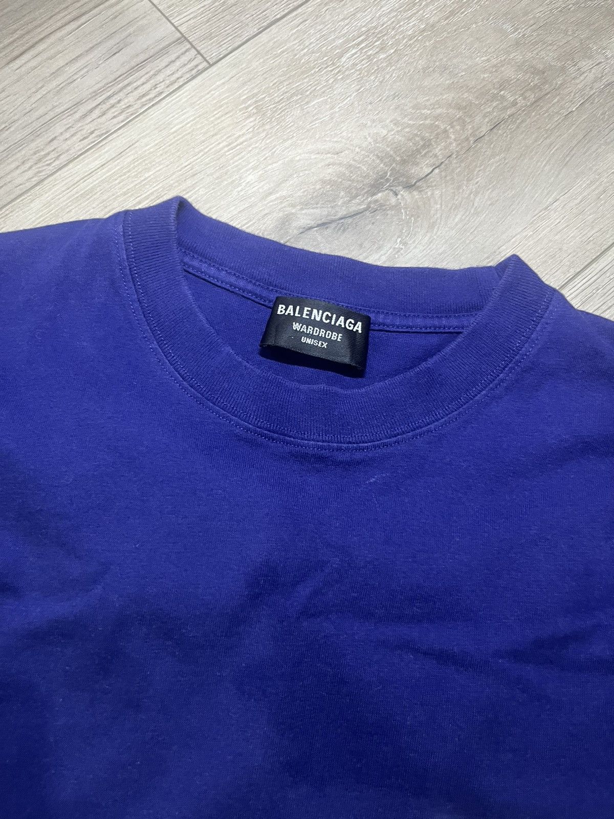 Balenciaga Balenciaga Logo Marine Blue Tee Size US M / EU 48-50 / 2 - 3 Thumbnail