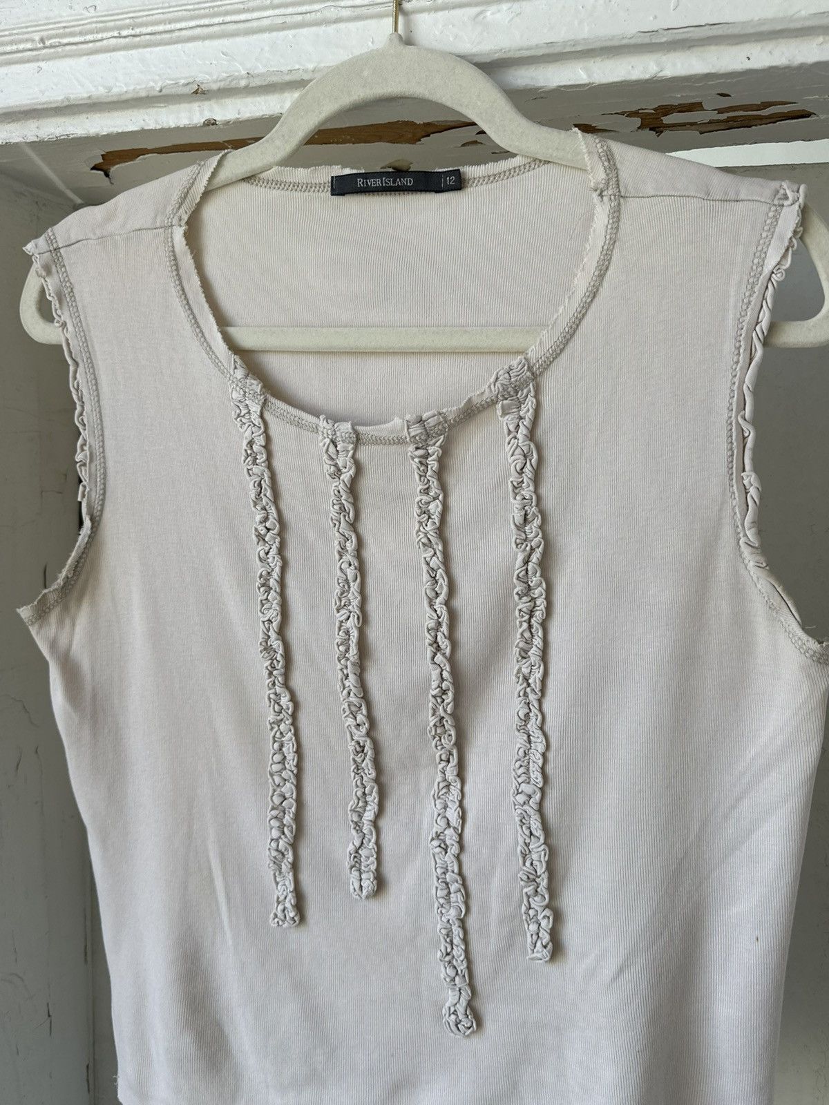 If Six Was Nine Vintage Beige Top Size XL / US 12-14 / IT 48-50 - 2 Thumbnail