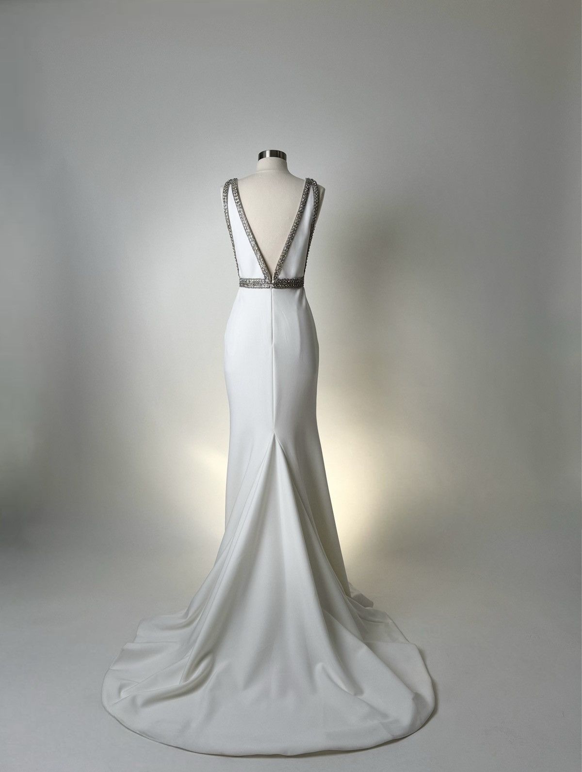 Other Brand New US 6 Jovani Maxi White Evening Gown Size M / US 6-8 / IT 42-44 - 6 Thumbnail