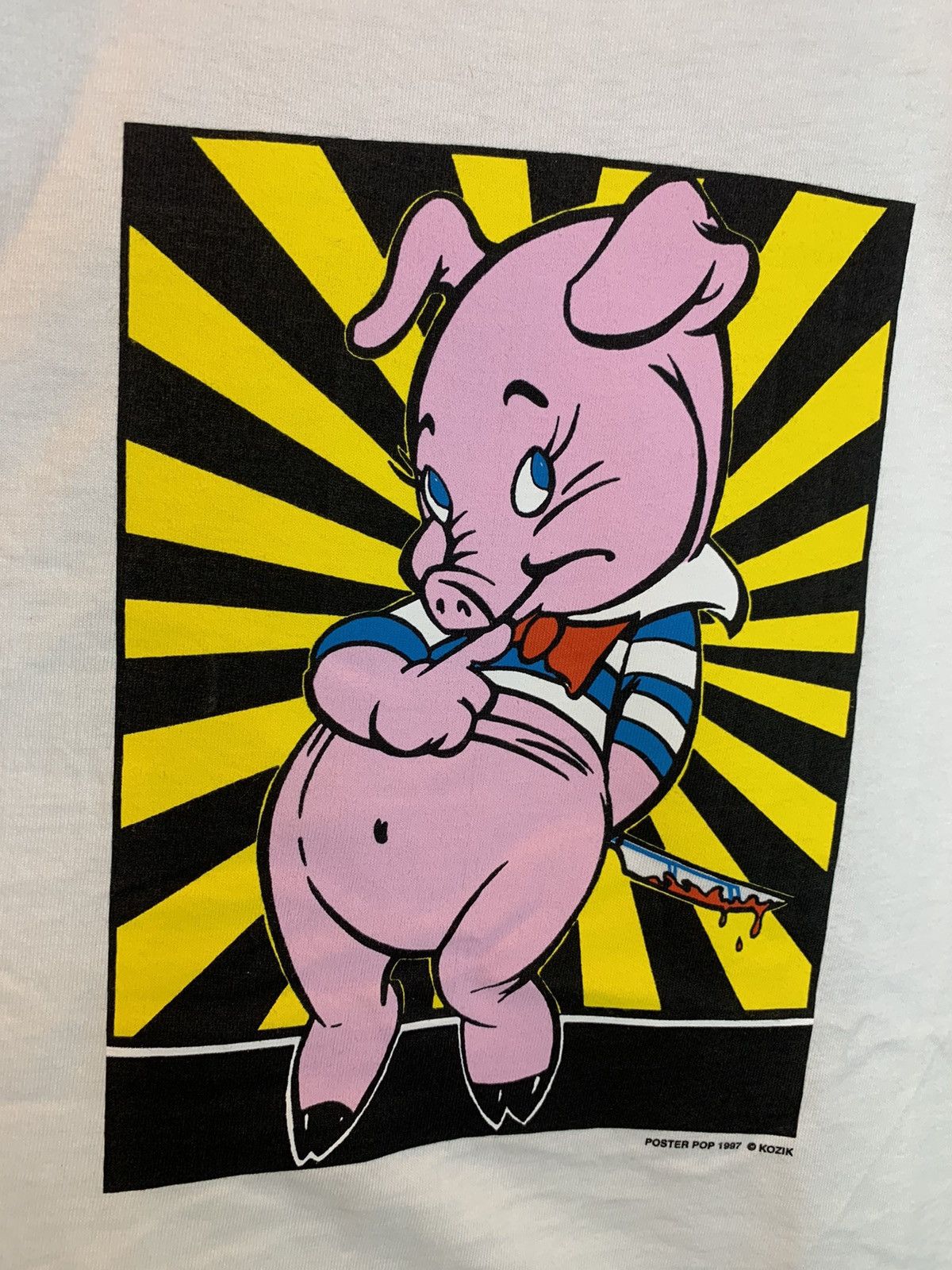 Vintage *RARE* Vintage 90’s Frank Kozik Piggums Porky Art T-Shirt L Size US L / EU 52-54 / 3 - 2 Thumbnail